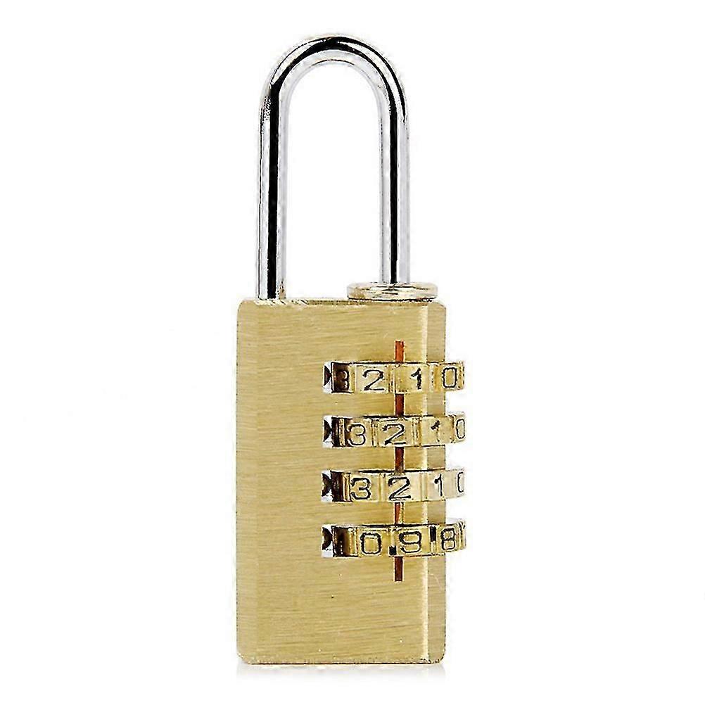 Golden Copper Coded Lock for Suitcase 4- Resettable Padlock