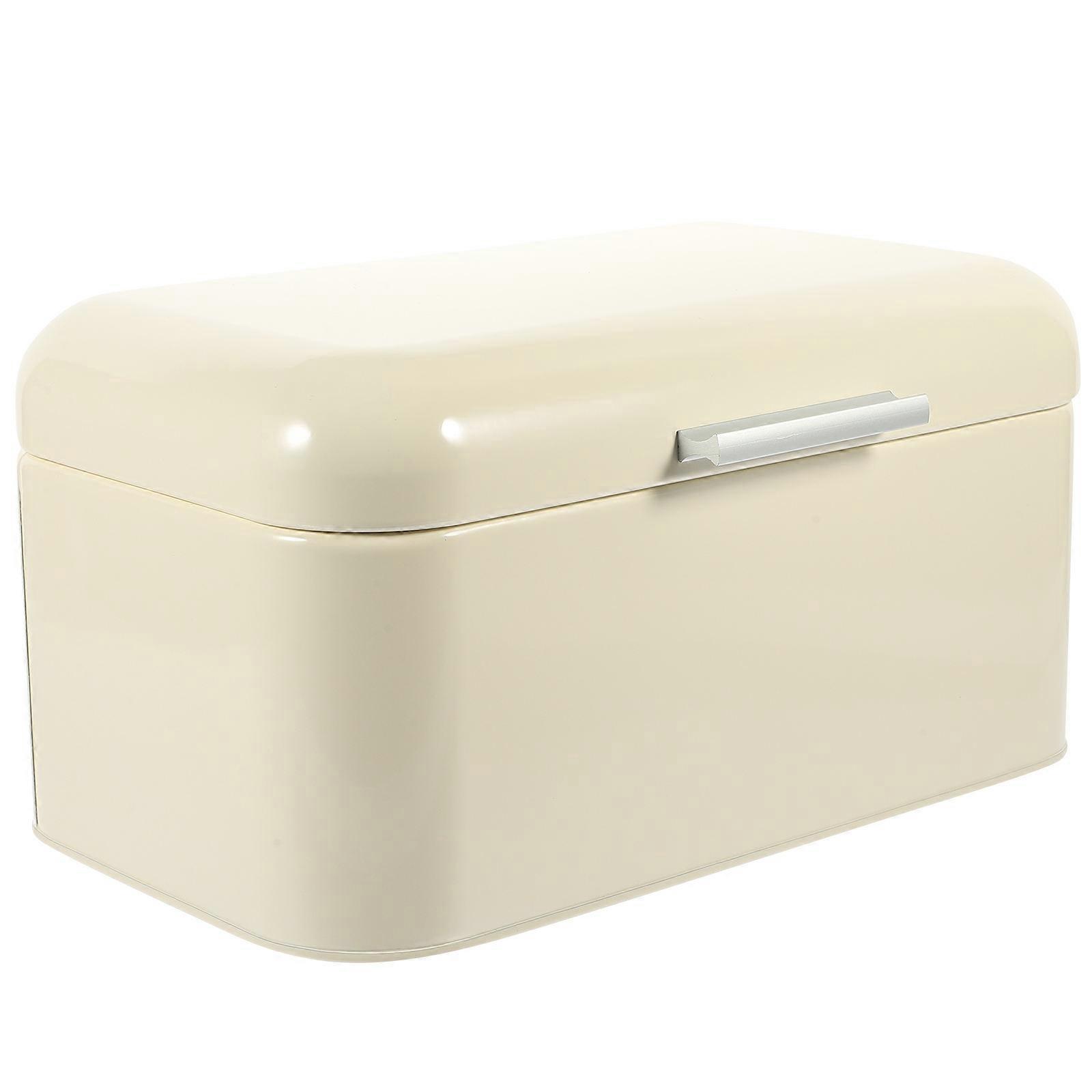 White Bread Box Iron Bread Storage Container for Home Kitchen Countertop
