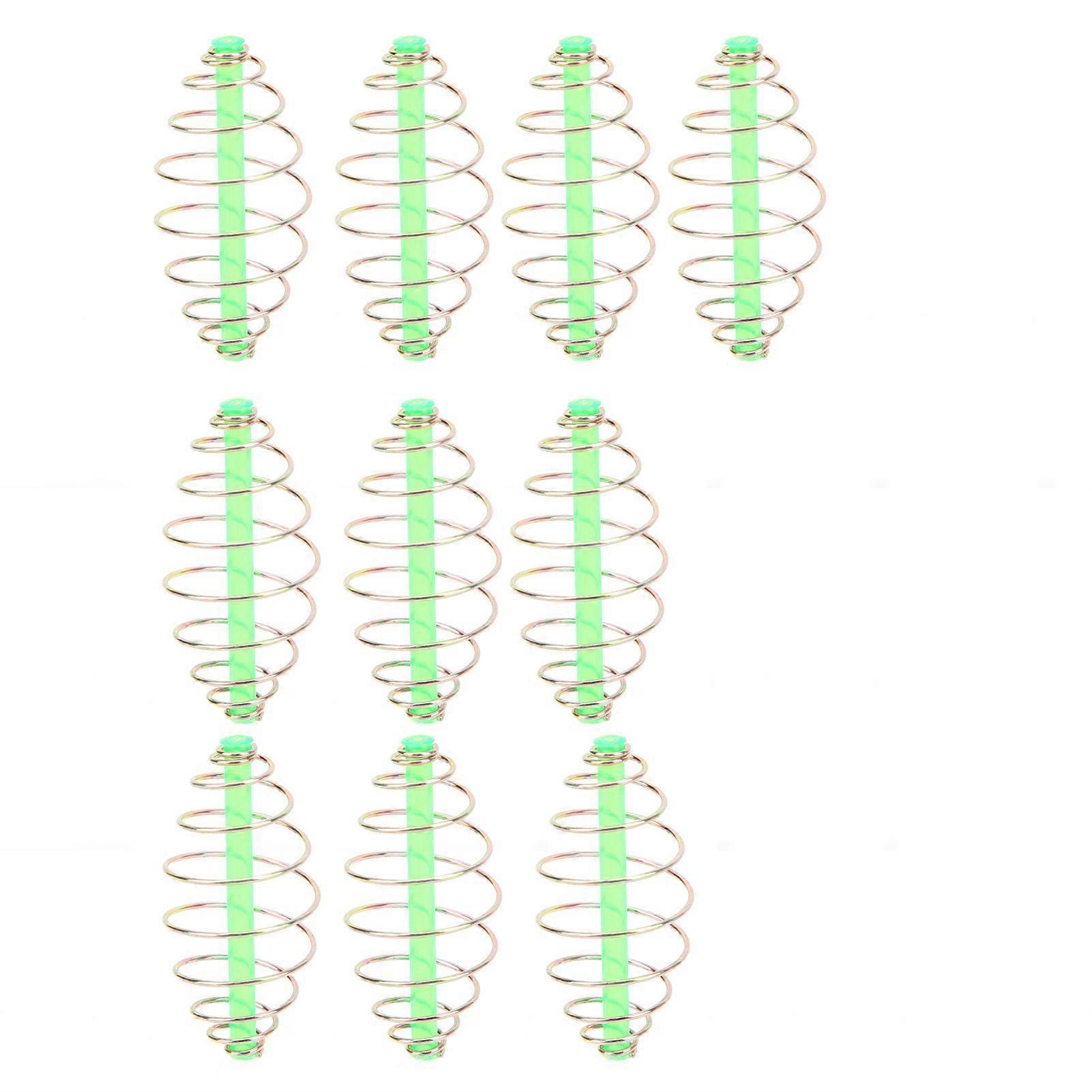 10PC Spring Coil Inline Method Feeder Coil Inline Metal Bait Thrower Feeder Fishing TackleS