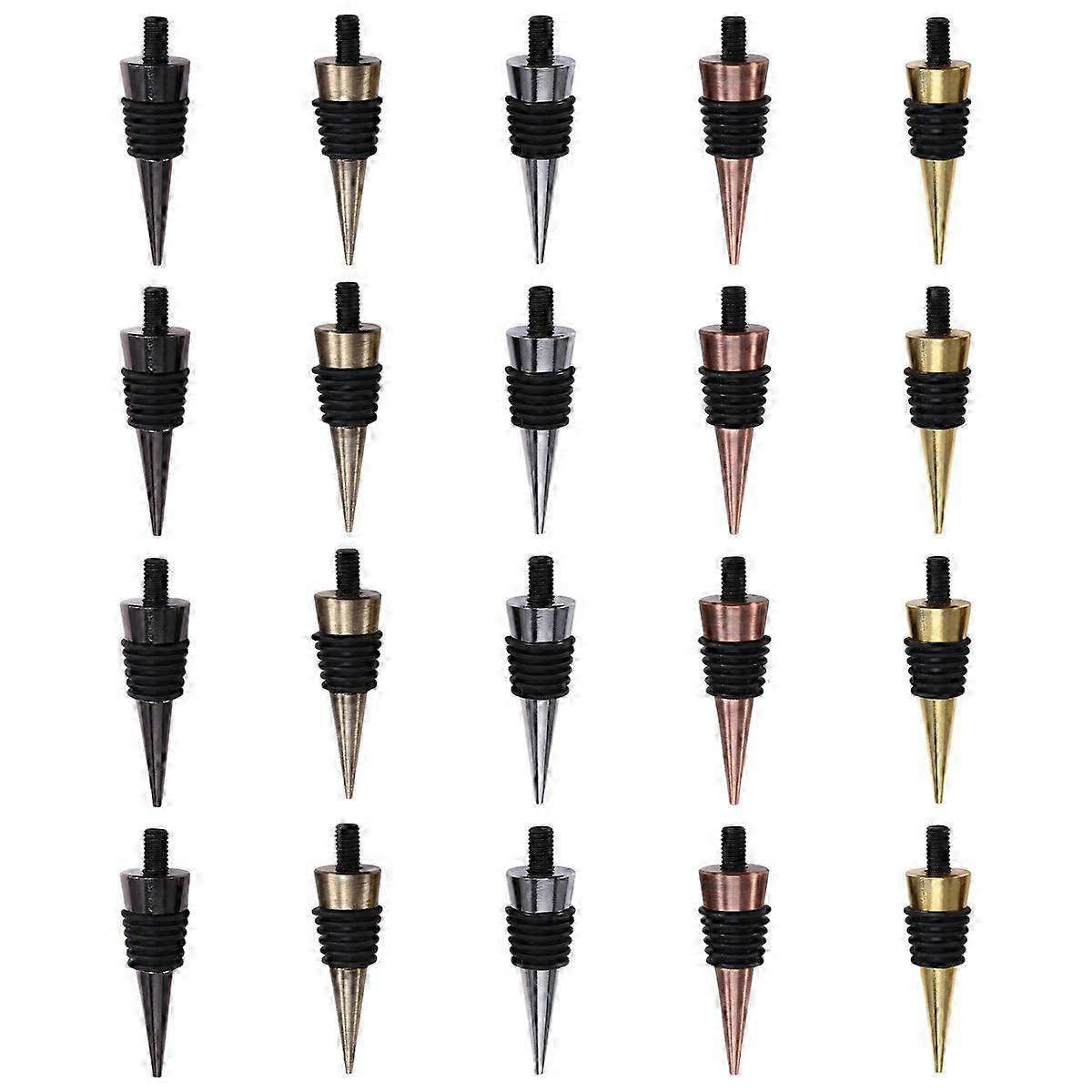 Empty Bottle Stoppers with Threaded Post Metal Wine Stoppers Inserts Set Hardware 20 pcs