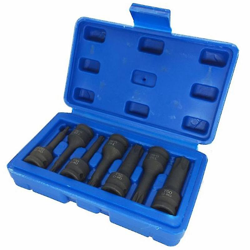 7 Pcs Impact Socket Bits 3/8 Inch Driver Metric Star Torx Hex Spline Ratchet Screwdriver Bit Socket