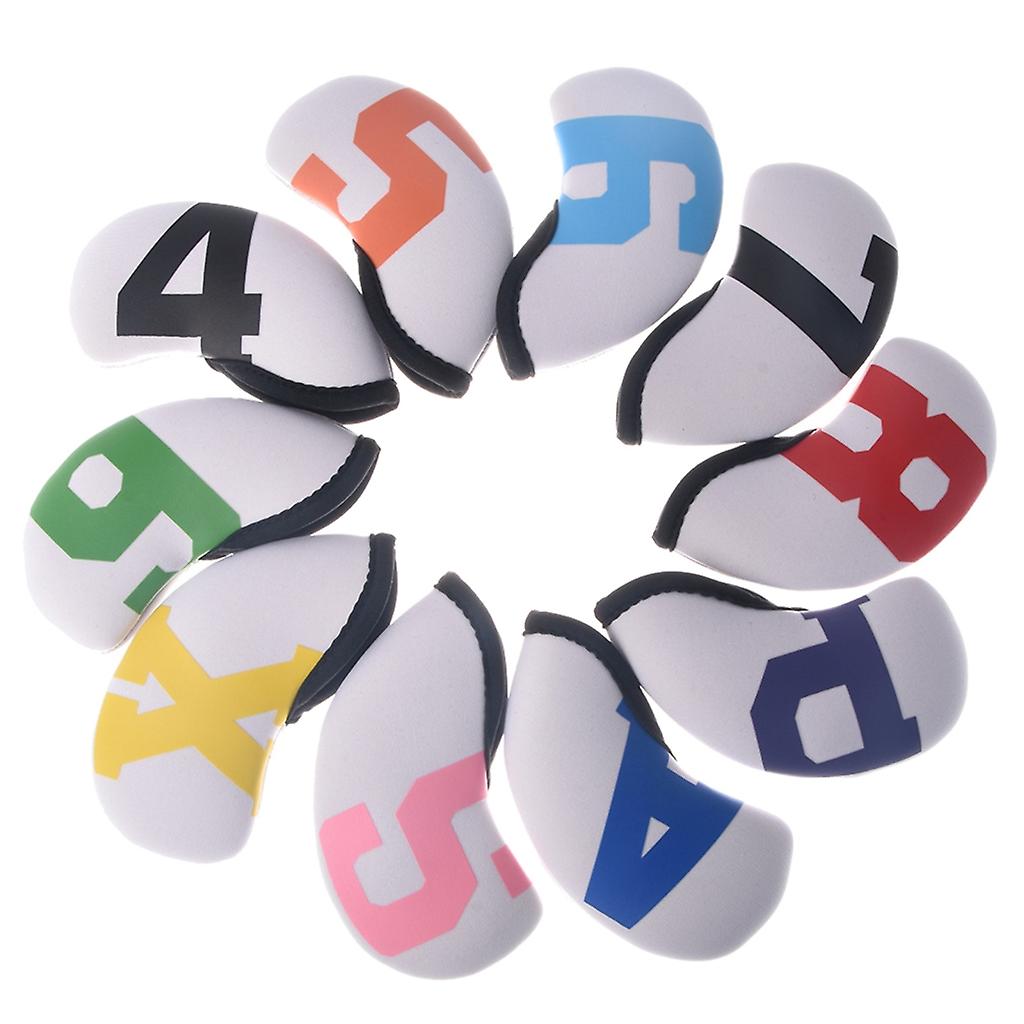 10pcs גולף ברזל כיסוי ראש ניאופרן גולף כיסוי ראש ברזל מועדון גולף סט כיסויי ראש