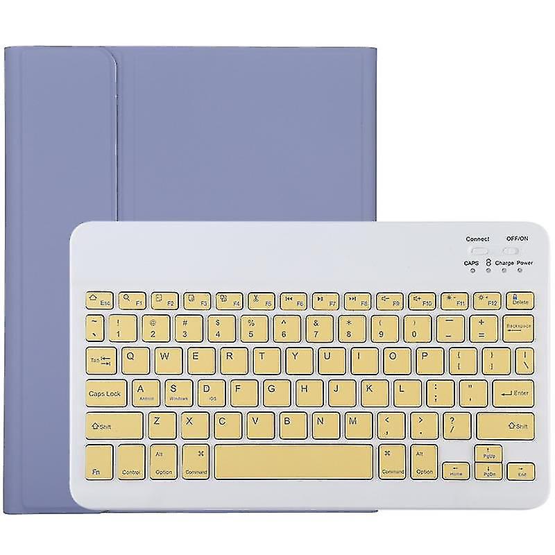 Tg11b لوحة مفاتيح بلوتوث صفراء قابلة للفصل + حافظة تابلت جلدية من الألياف الدقيقة لآيباد برو 11 بوصة (2020) ، مع فتحة قلم وحامل (أسود)