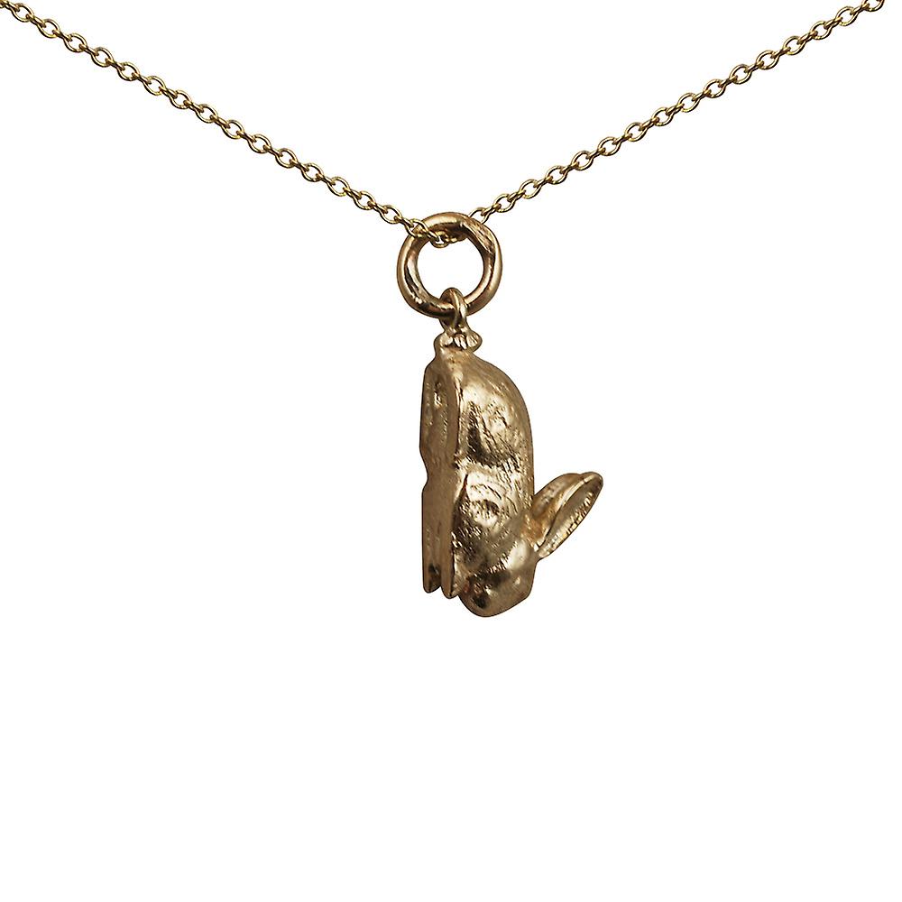 9ct Gold 18x10mm solid Rabbit Pendant with a cable Chain 18 inches