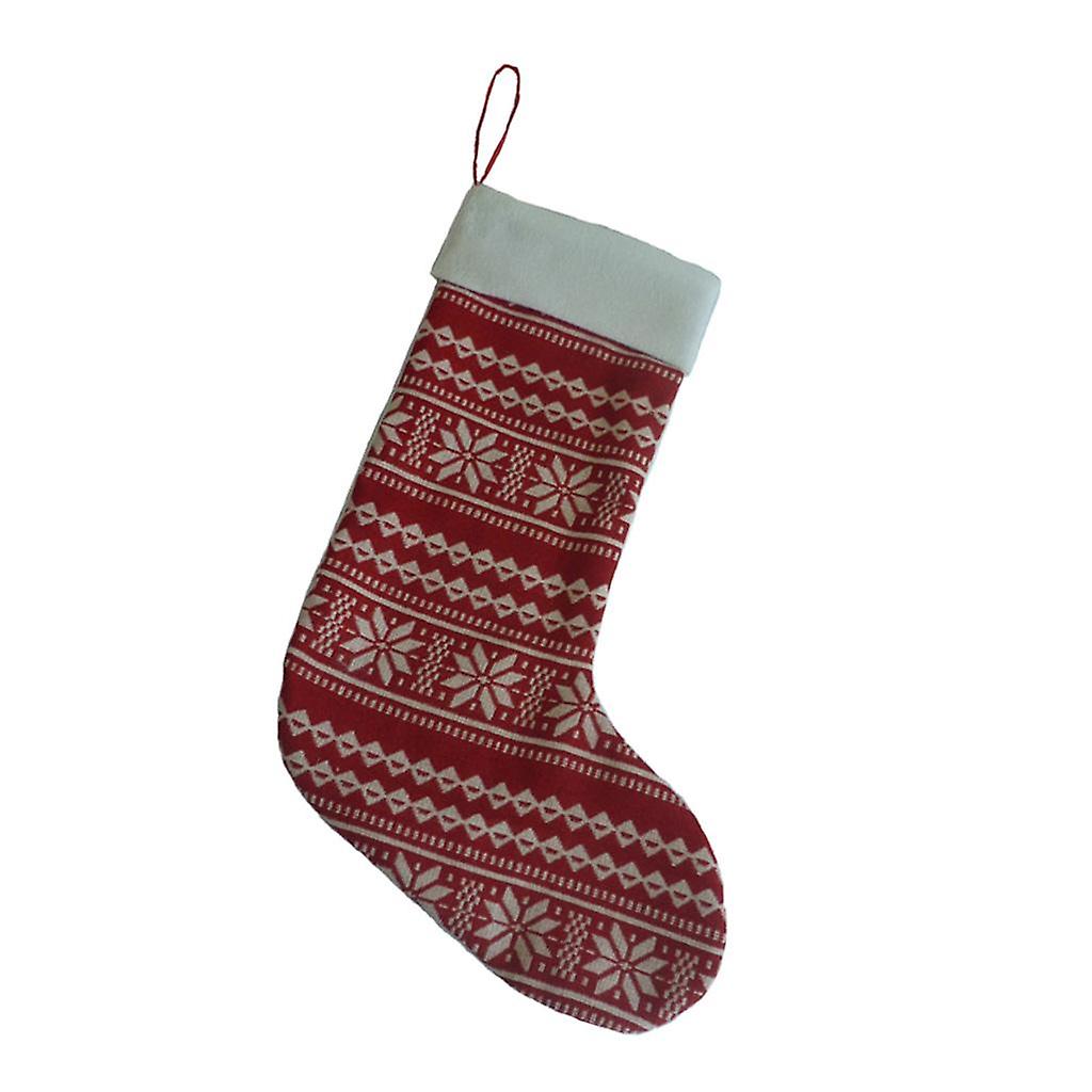 Ciorapi de Crăciun Rustic festive Semineu Agățat Decor Candy Pungi Red