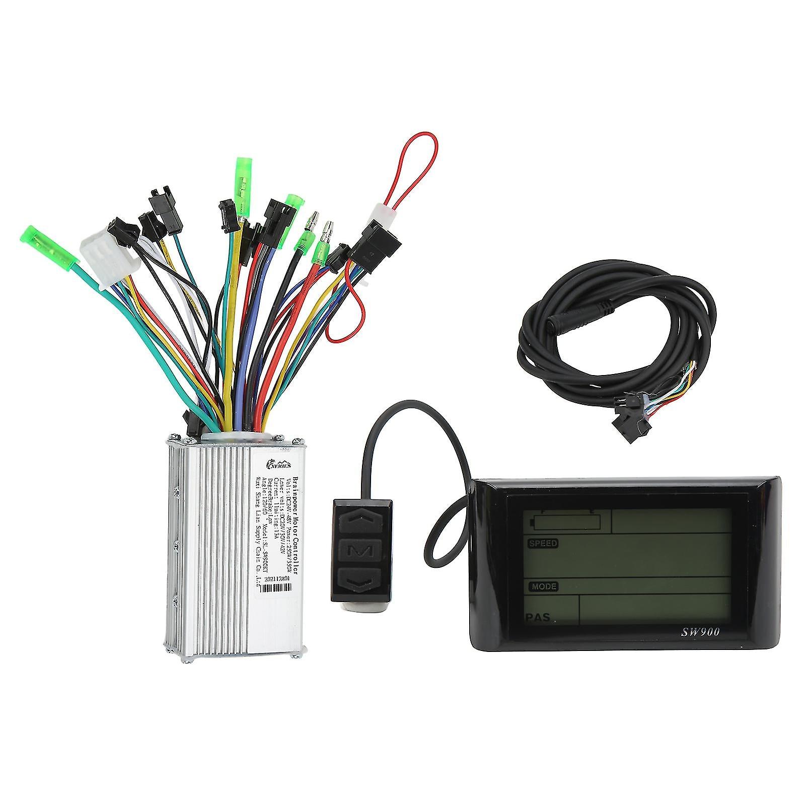 24V48v 250w/350w Electric Bike Brushless Controller Sw900 Lcd Display Panel Kit For 22.2mm Handlebars