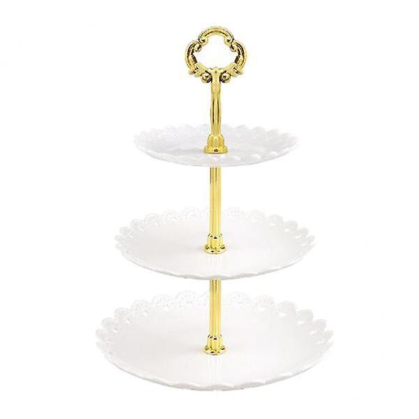 2xPlastic 3 Tier Cake Stand Round Display Storage Rack Home Decor White
