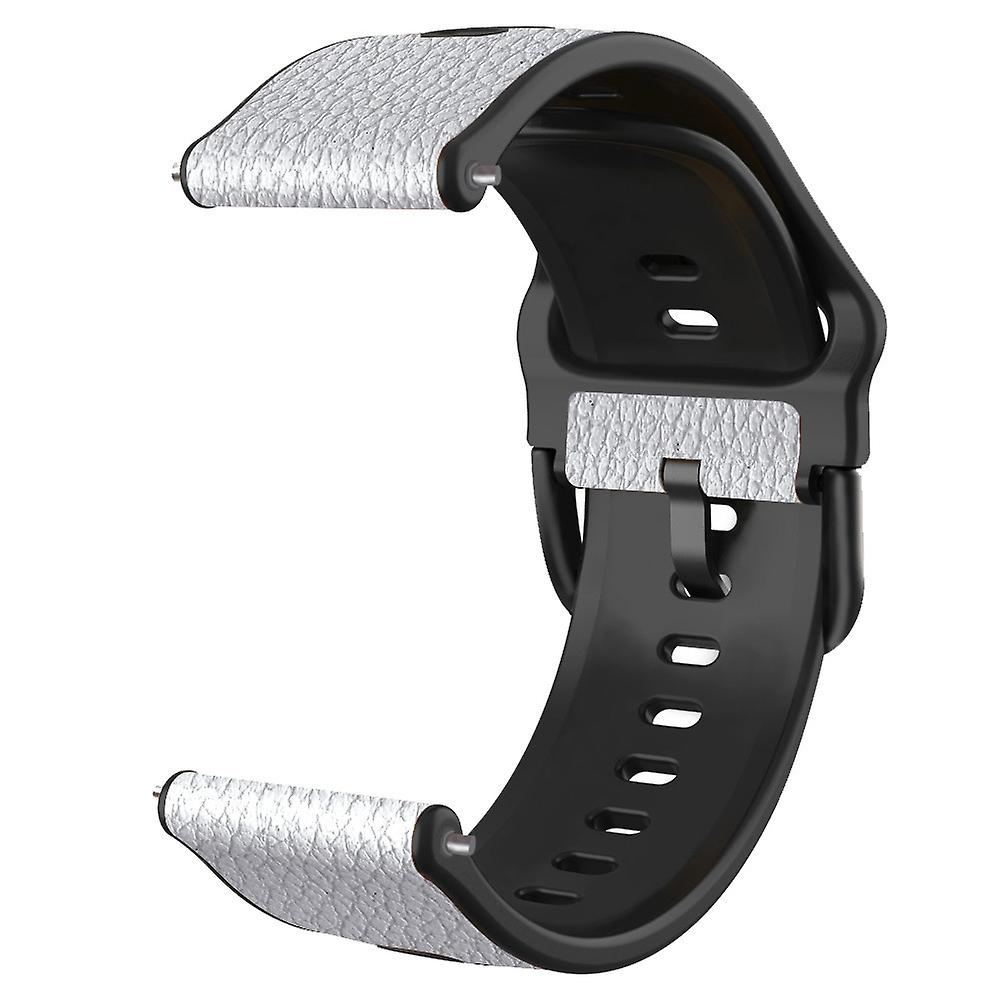 TPU +Lychee Pattern Leather Watch Strap For Huawei Watch GT 3 42mm / Watch GT 2 42mm