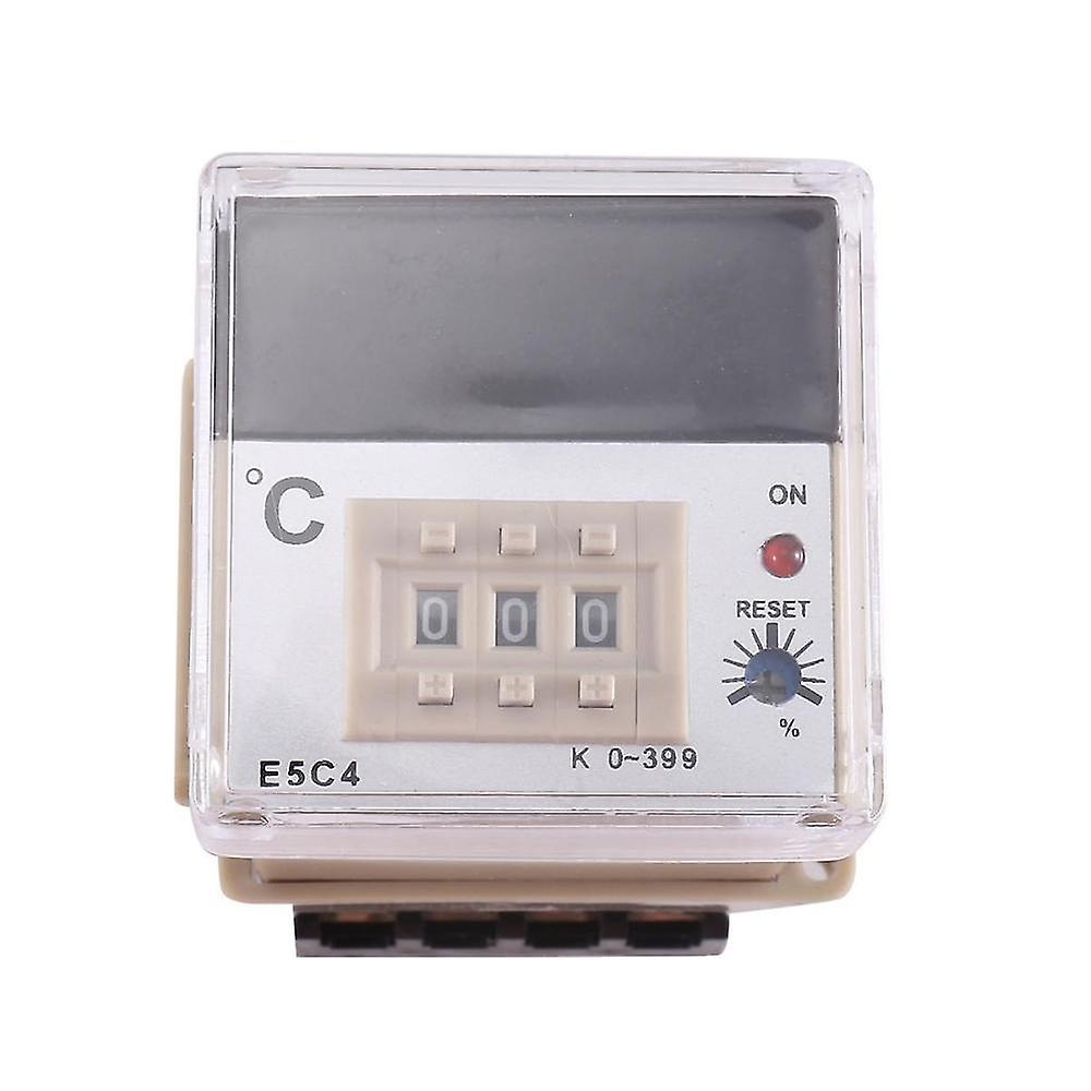 1pcs E5c4 Guide Rail Type Temperature Controller 220v 0~399 Digital Display Pointer Control Switch