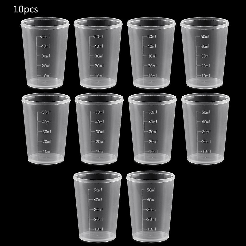 10pcs 1.75 oz Clear Plastic Measuring Cups for Epoxy Resin Stain Paint Mixing