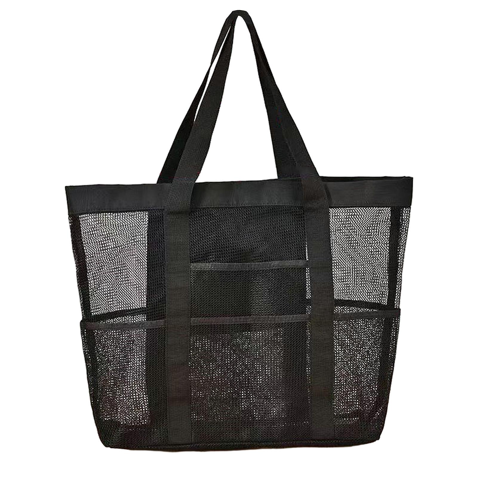 Portable Mesh Shower Bag Large Capacity Quick Dry Beach Storage Bag for Travel
