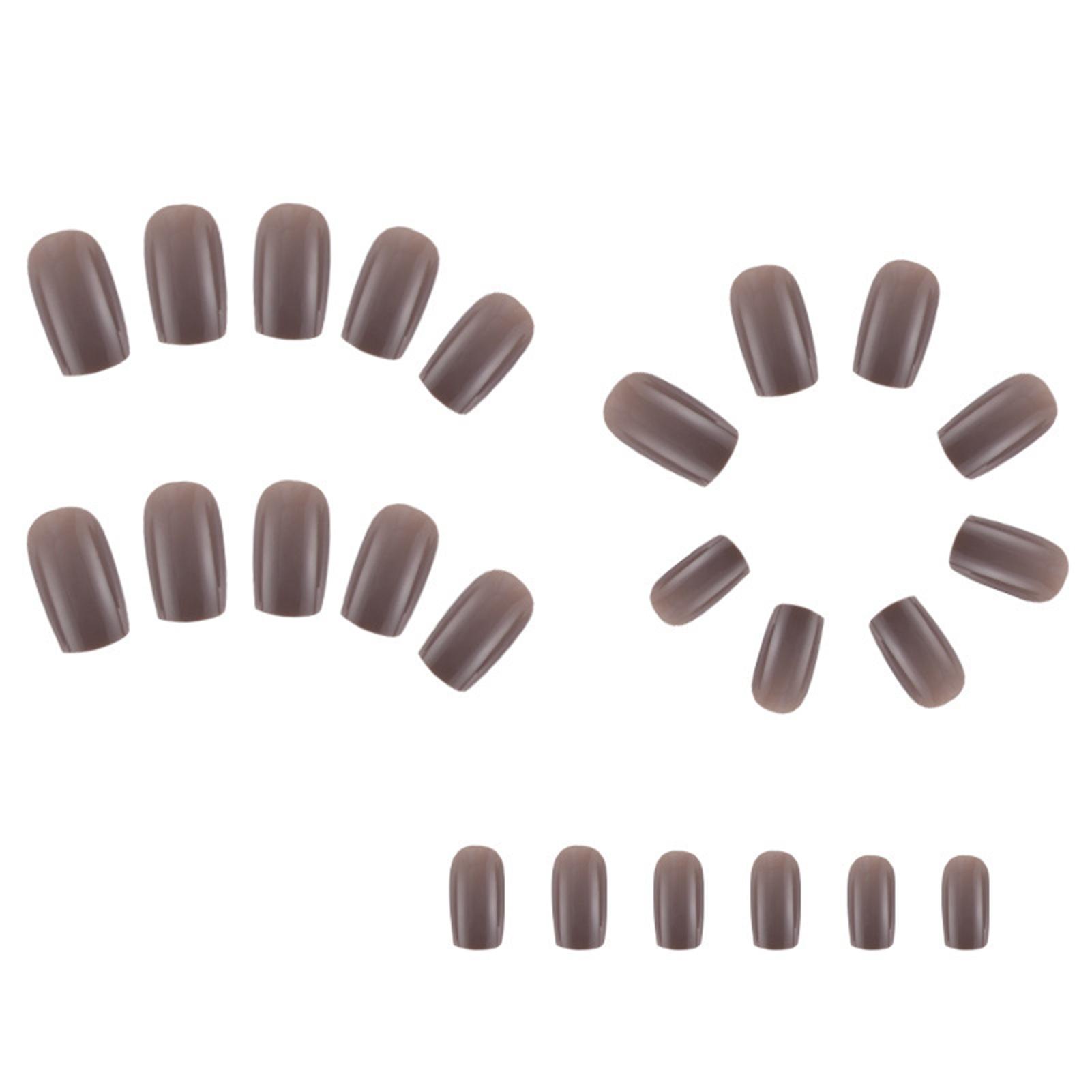 Solid Brown Artificial Nails Noble And Elegant Style Manicure Nails For Daily Everyday Parties Wearing
