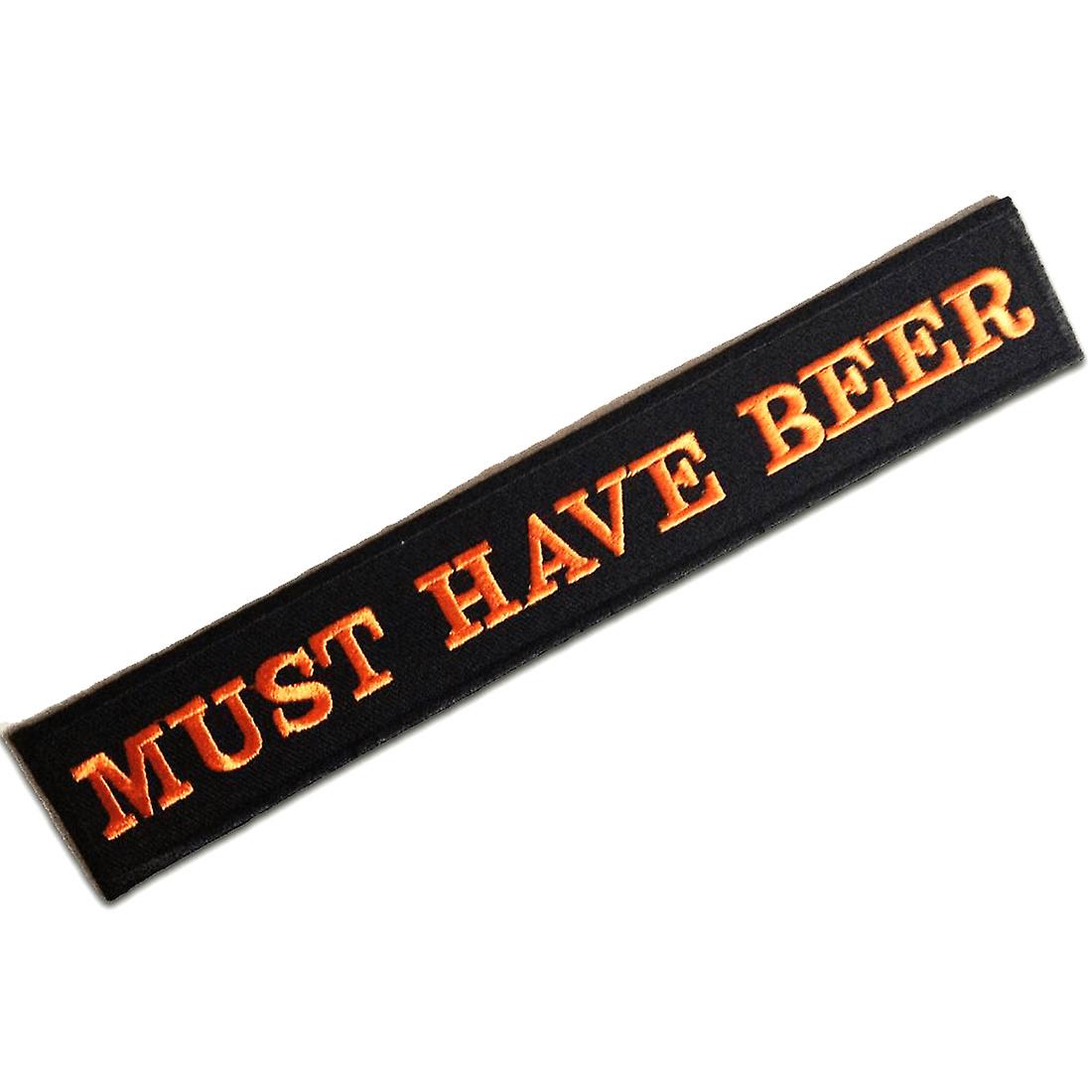 Patch / iron-on patch - Must have beer! Biker - black - 3 x 18.2 cm - Patches