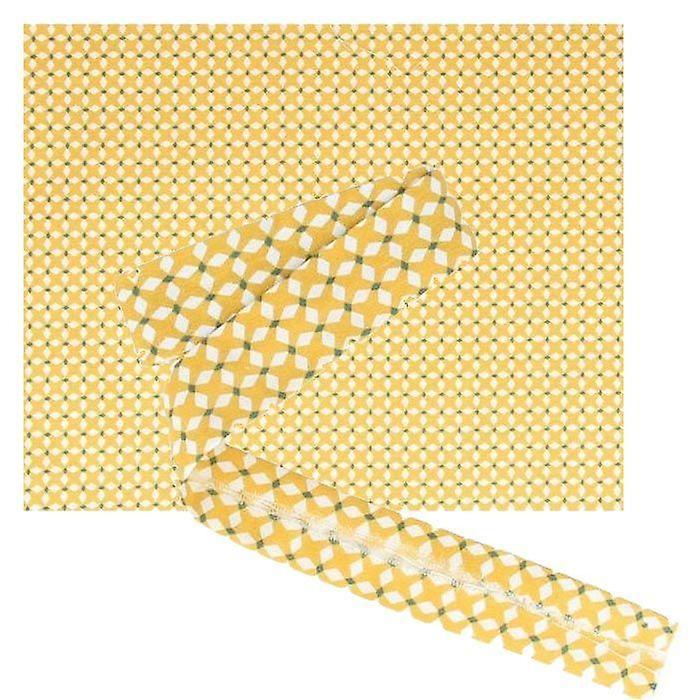 Fabric 55 x 45 cm & sewing bias 3 m x 2 cm - Yellow crosses