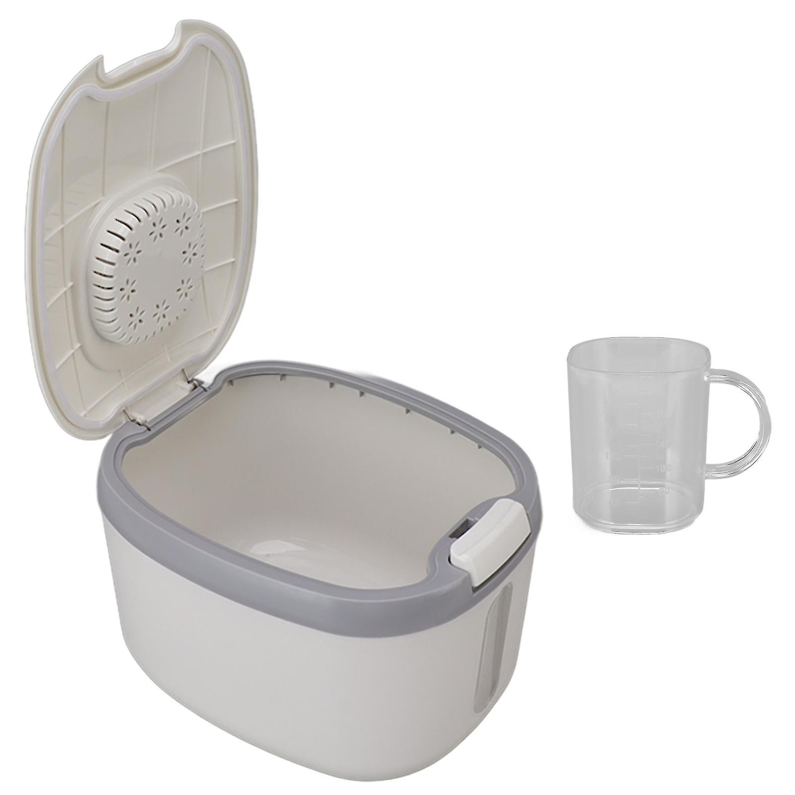 Rice Container Bug Proof Odorless Airtight Rice Box with Clear Window for Grains Sugar Flour M Gray (10kg/22.0lb) 