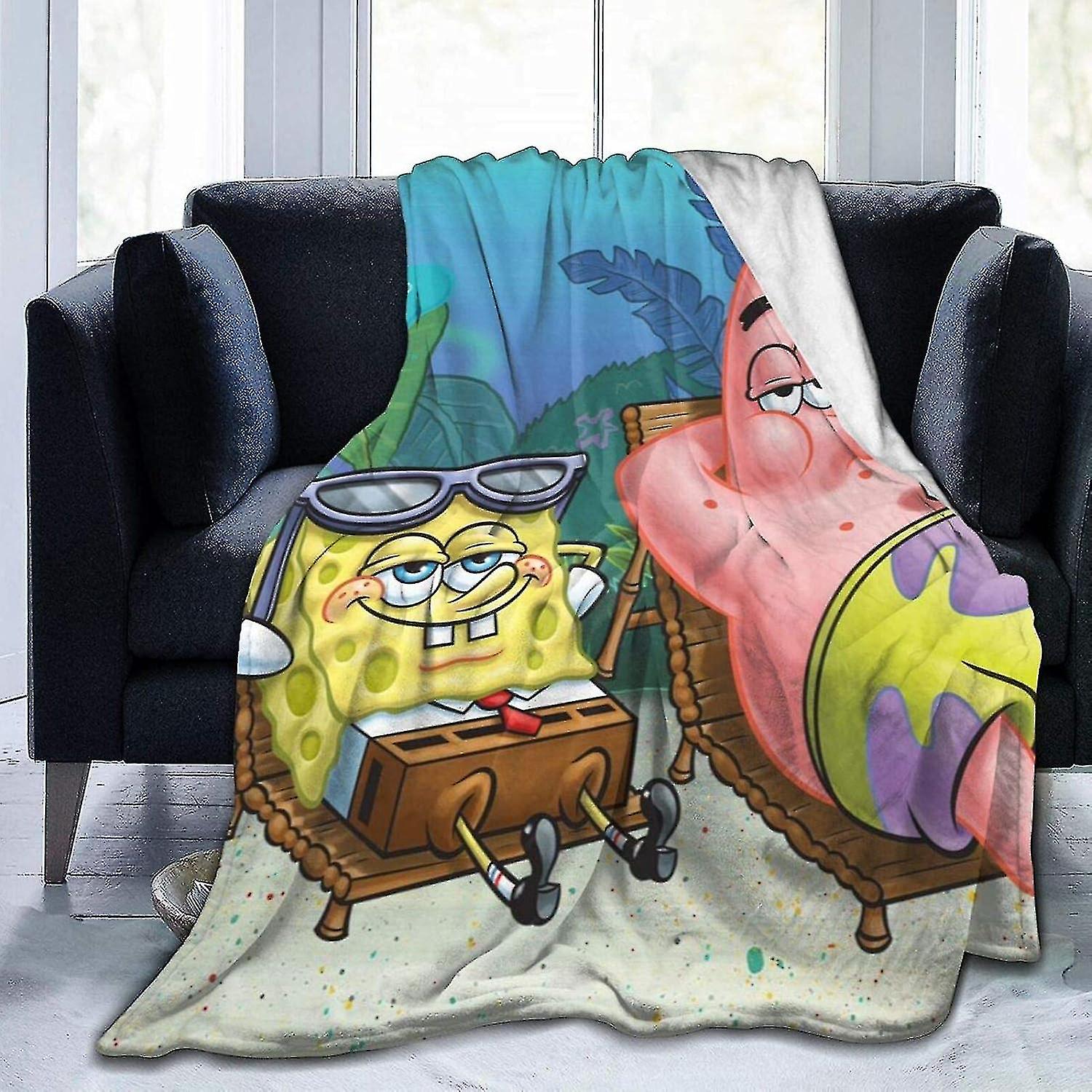 Anime Spongebob's Throw Blanket Fleece Sofa Blankets Bedding