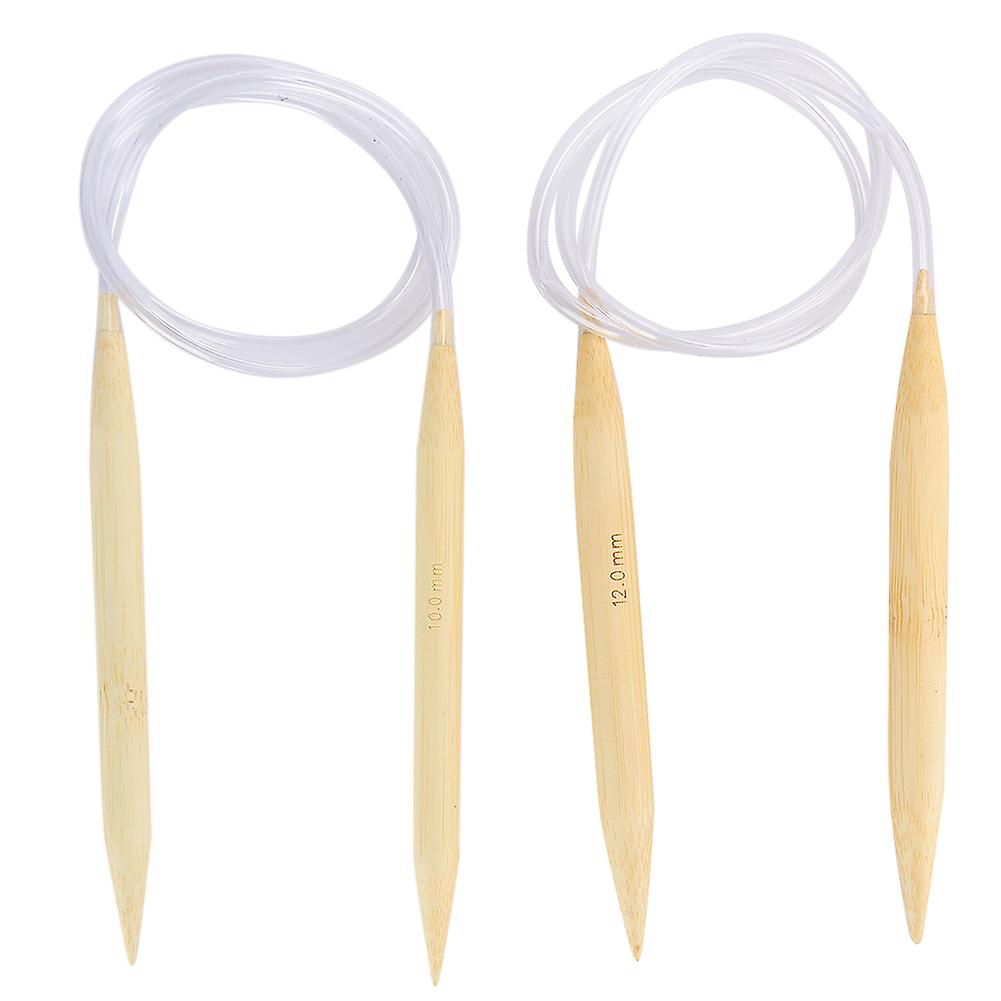 2Pcs Circular Knitting Needles Set Bamboo Sweater Carpets Weaving Accessories Tools