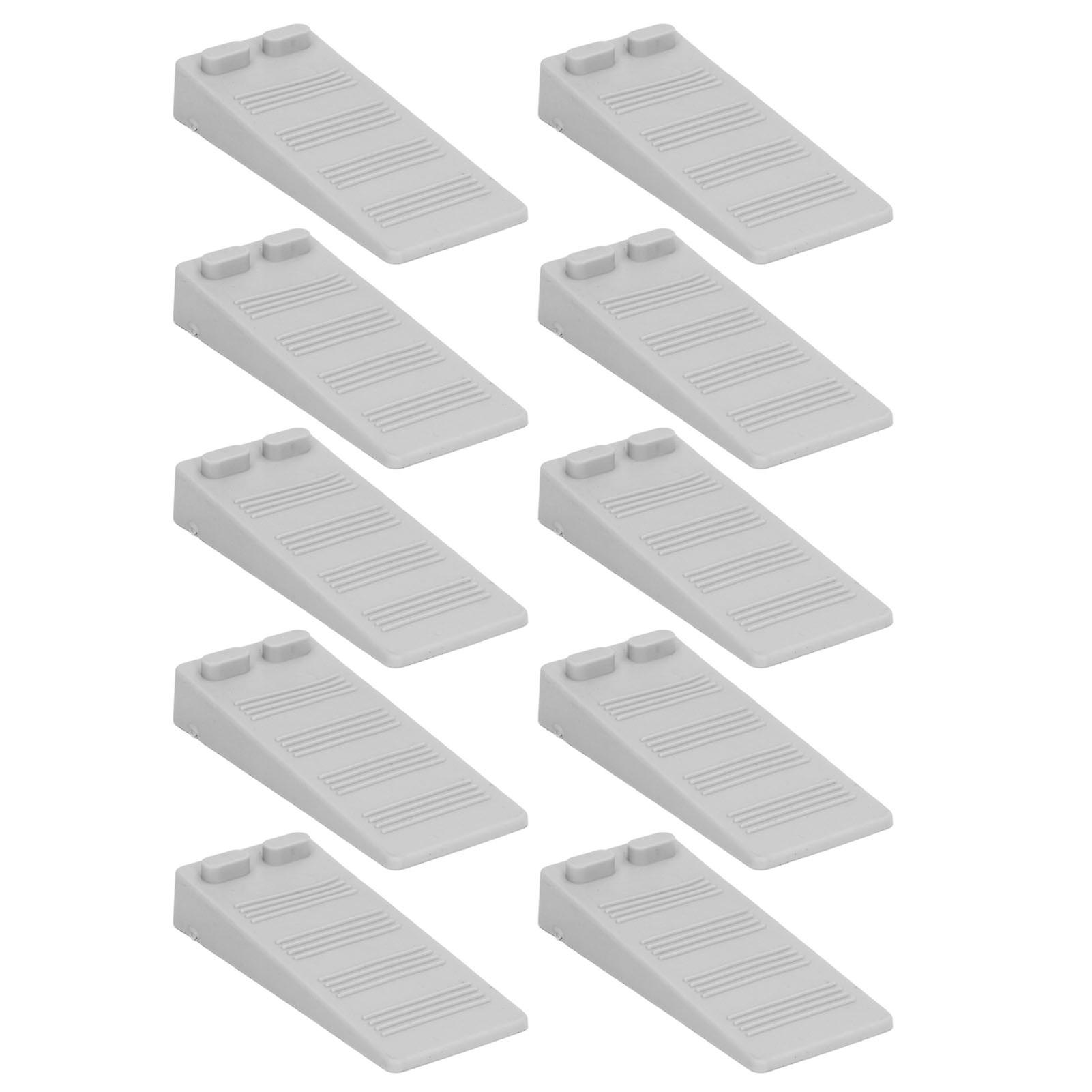 10PCS Gray Wedge Doorstops: TPR No-Punching Design for Wall Protection at Home