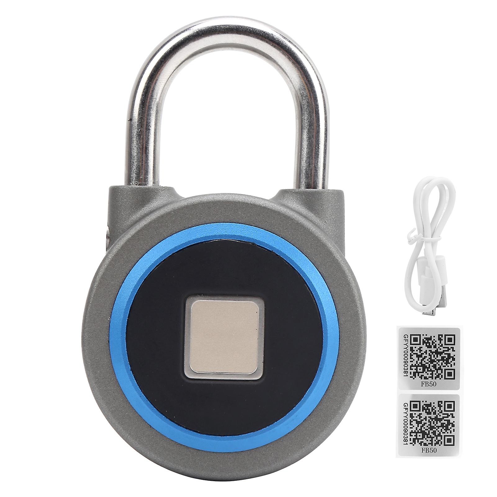 Portable Bluetooth Fingerprint Padlock - Keyless, USB Rechargeable, Anti-Theft Security