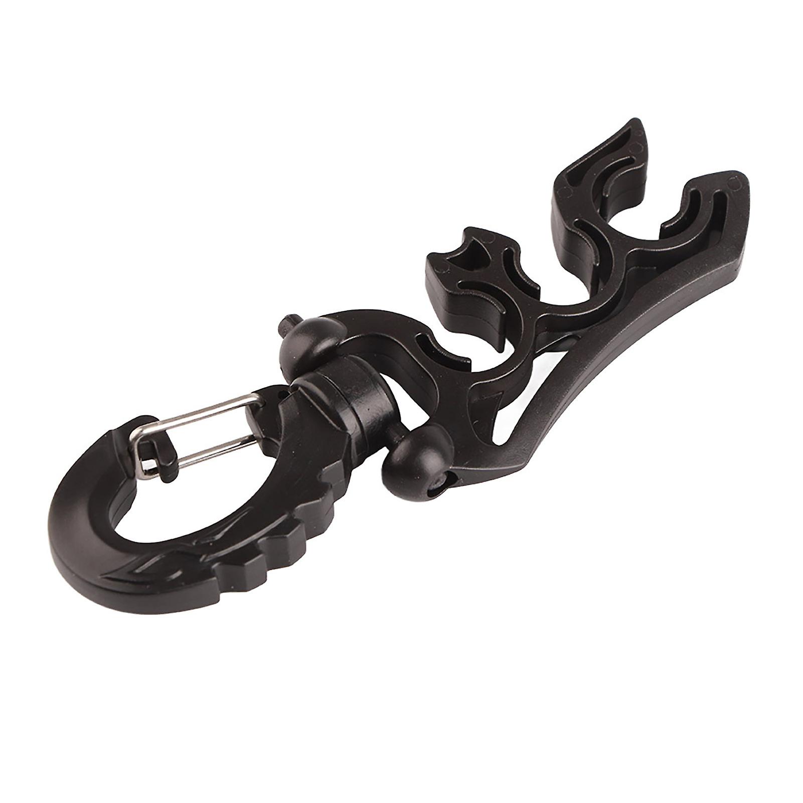 Keep Diving Diving Underwater Plastic Double BCD Hose Holder with Clip Buckle Hook (Black)