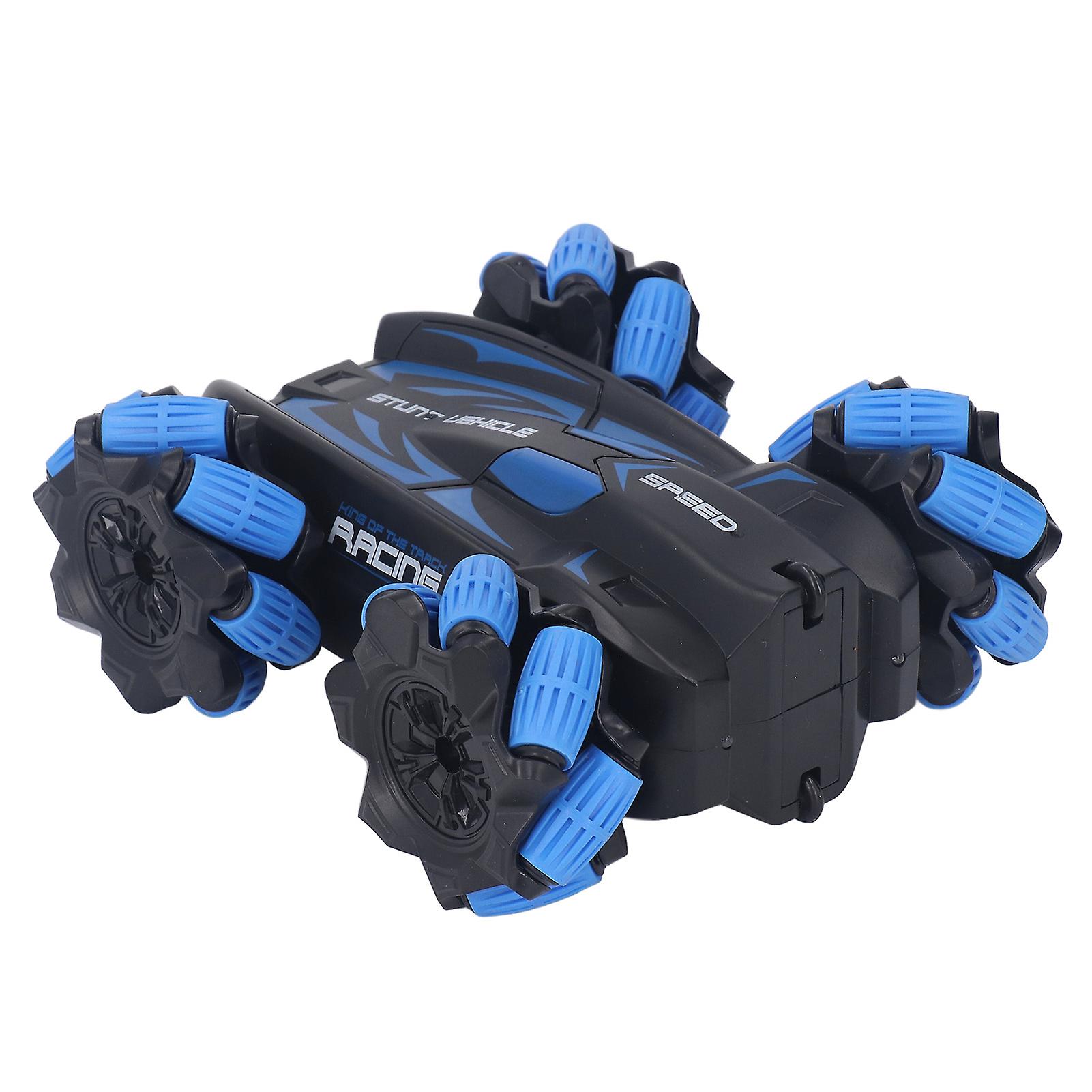 RC Stunt Car for Boys Girls 360 Degree Rotation Double Sided Driving 2.4GHz Remote Control Car for Land Beach Blue 