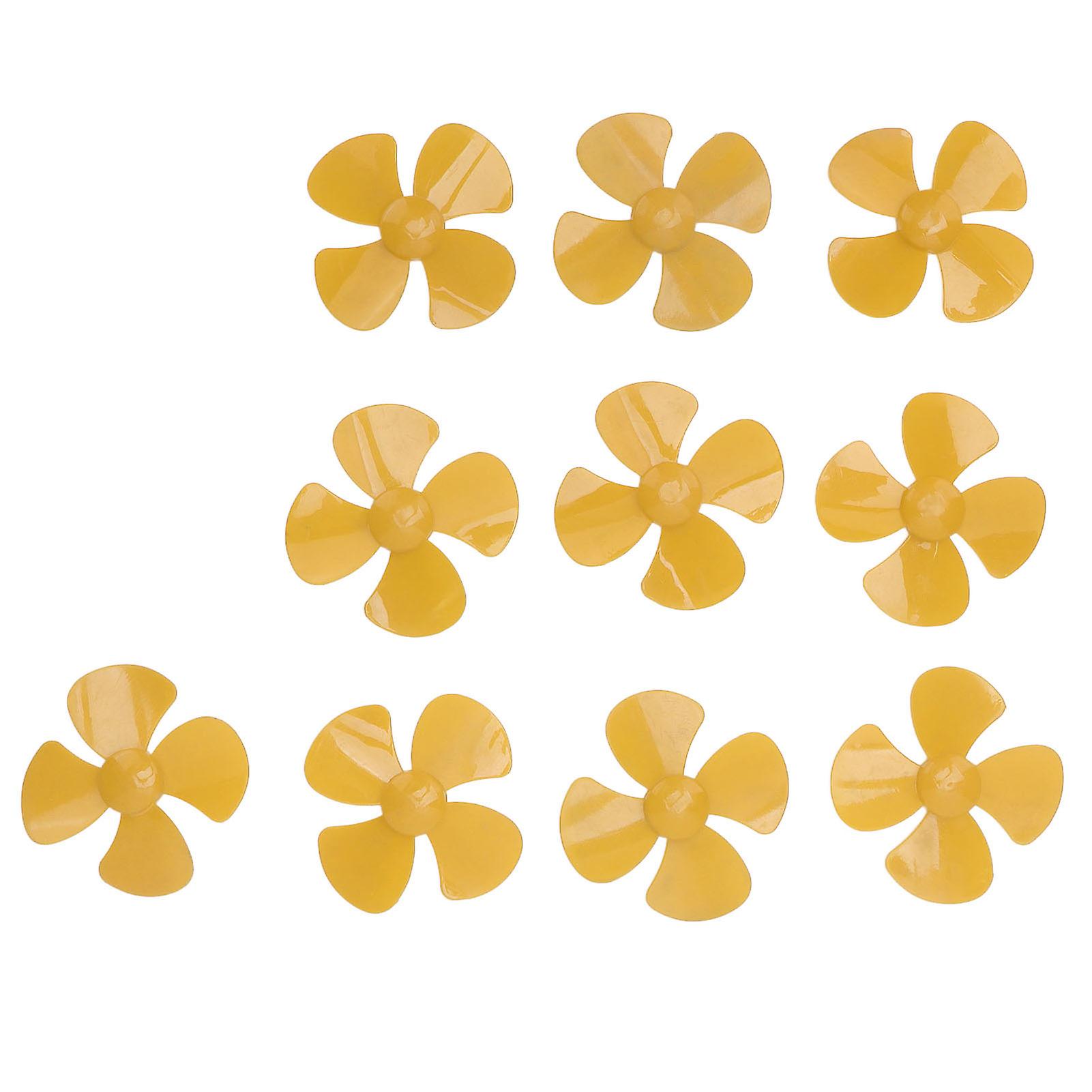 10Pcs XR-149 80mm Yellow 4-Blade Propeller with 2mm Hole