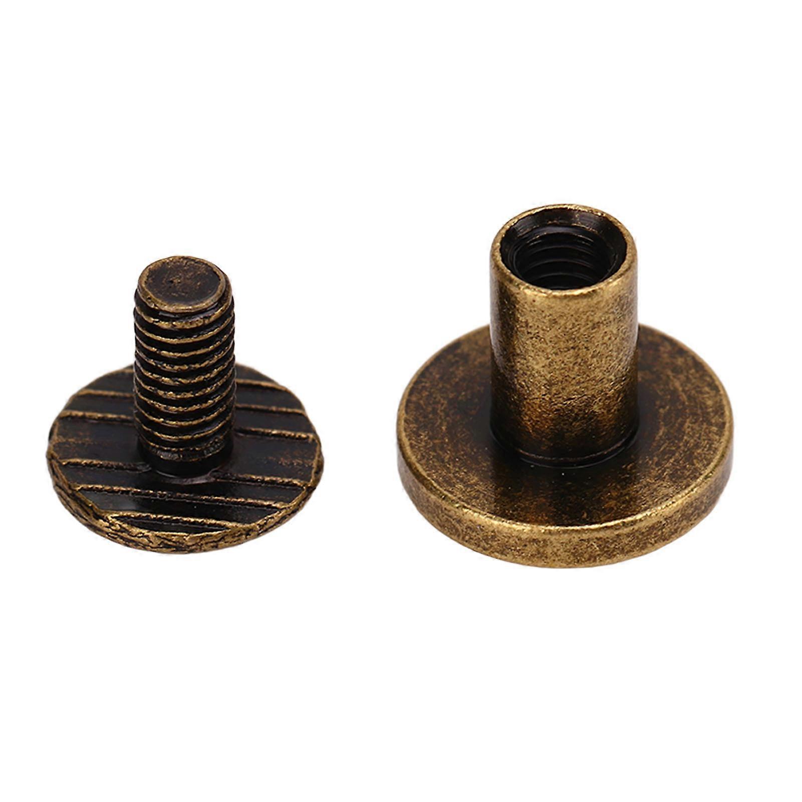 200 Set Chicago Screws 9.5x8mm Brass Leather Binding Rivets