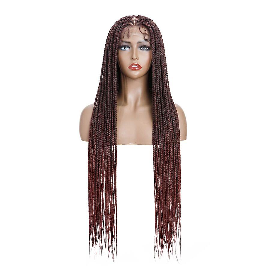34" Lace Front Braid Wigs Box Braided Wig with Baby Hair Synthetic Wigs For Woman