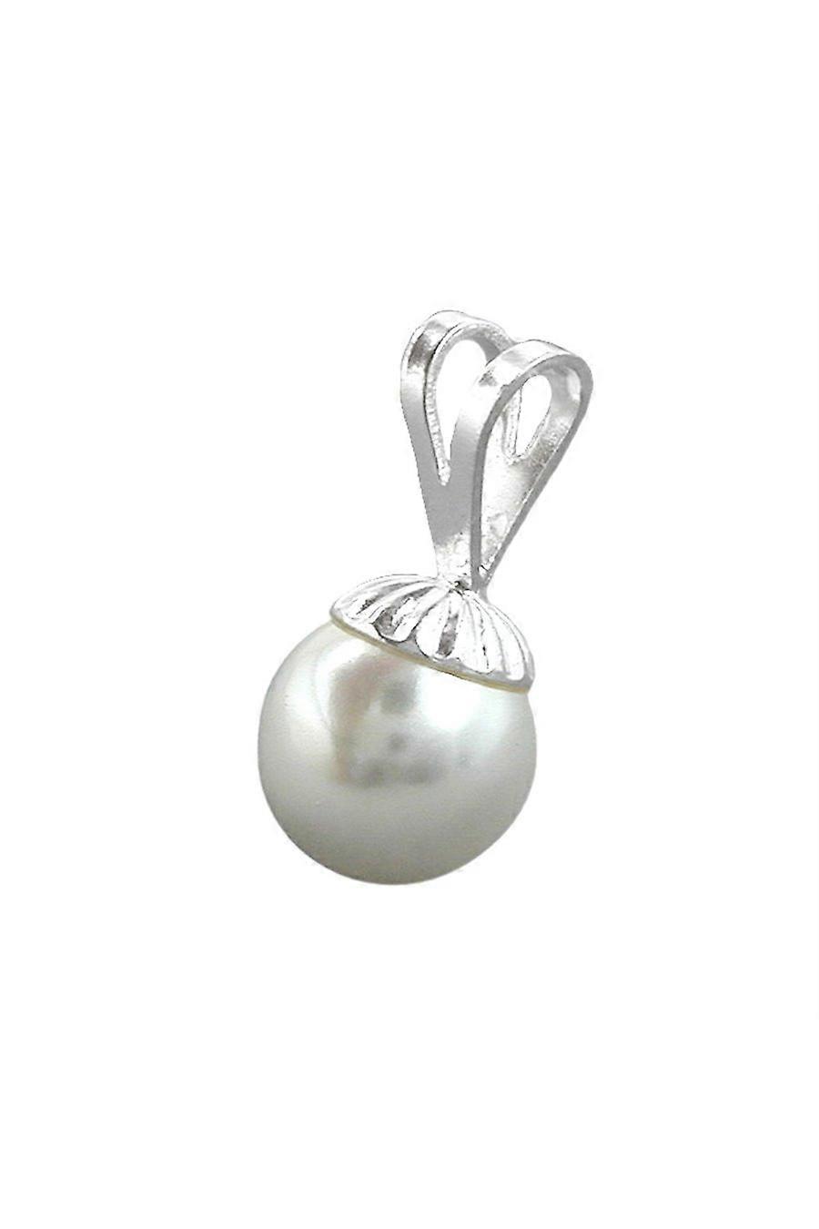 Pendant White Bead 8mm Silver 925 - Gl90215