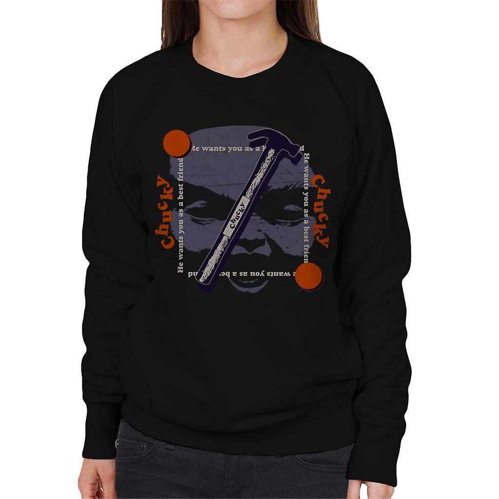 Chucky Best Friend Hammer Face Women's Sweatshirt