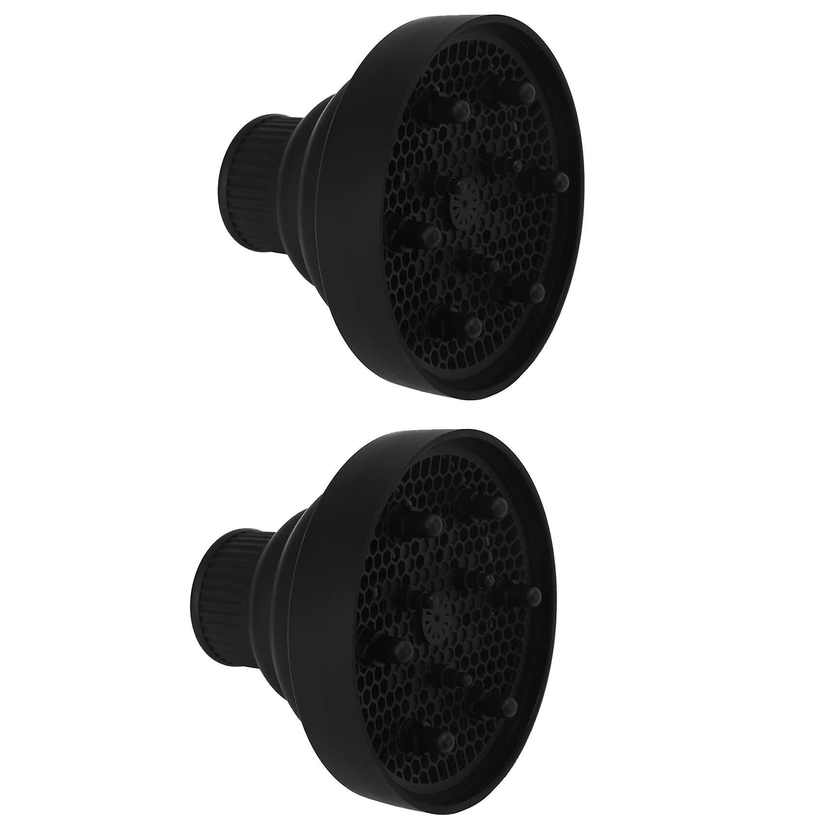 2X Universal Foldable Hair Dryer Diffuser Attachment Folding Portable Foldable Design Fits Most Hair Dryers - Black~26928