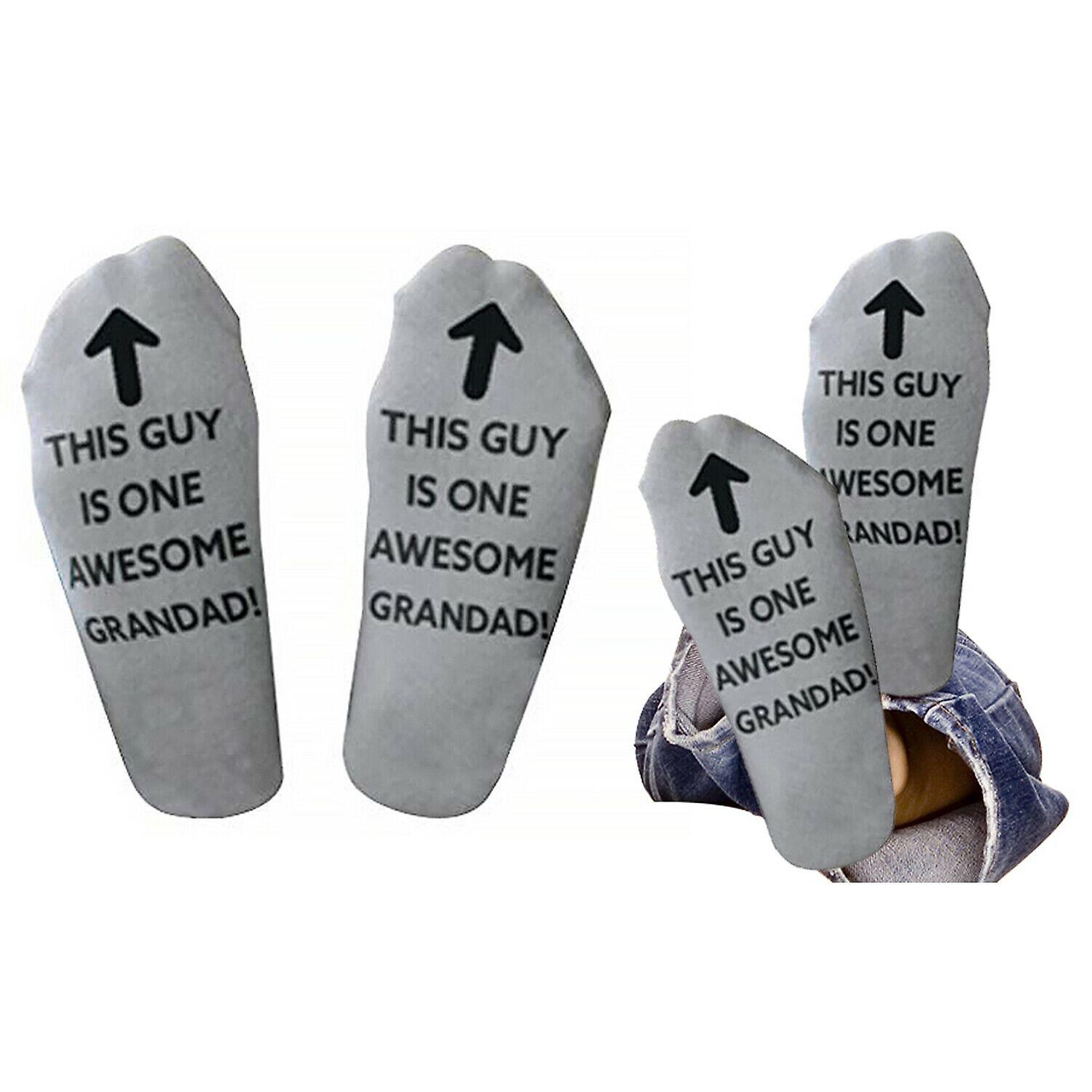 Flo Cotton Socks "THIS GUY IS ONE AWESOME GRANDAD" - Grey