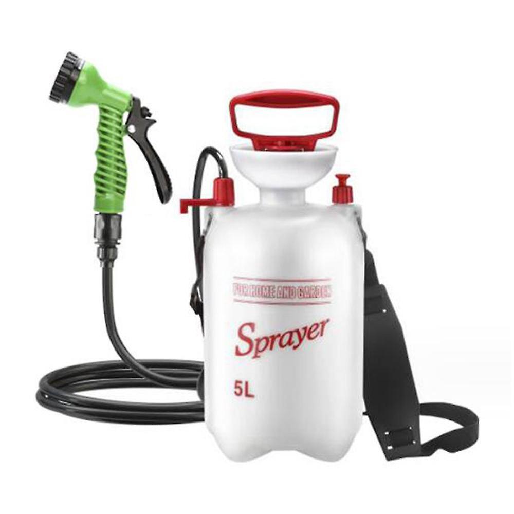 Multifunctional Camping Shower 5L/1.3Gallon Portable Pressurized Water Sprayer with 7 Spray Modes
