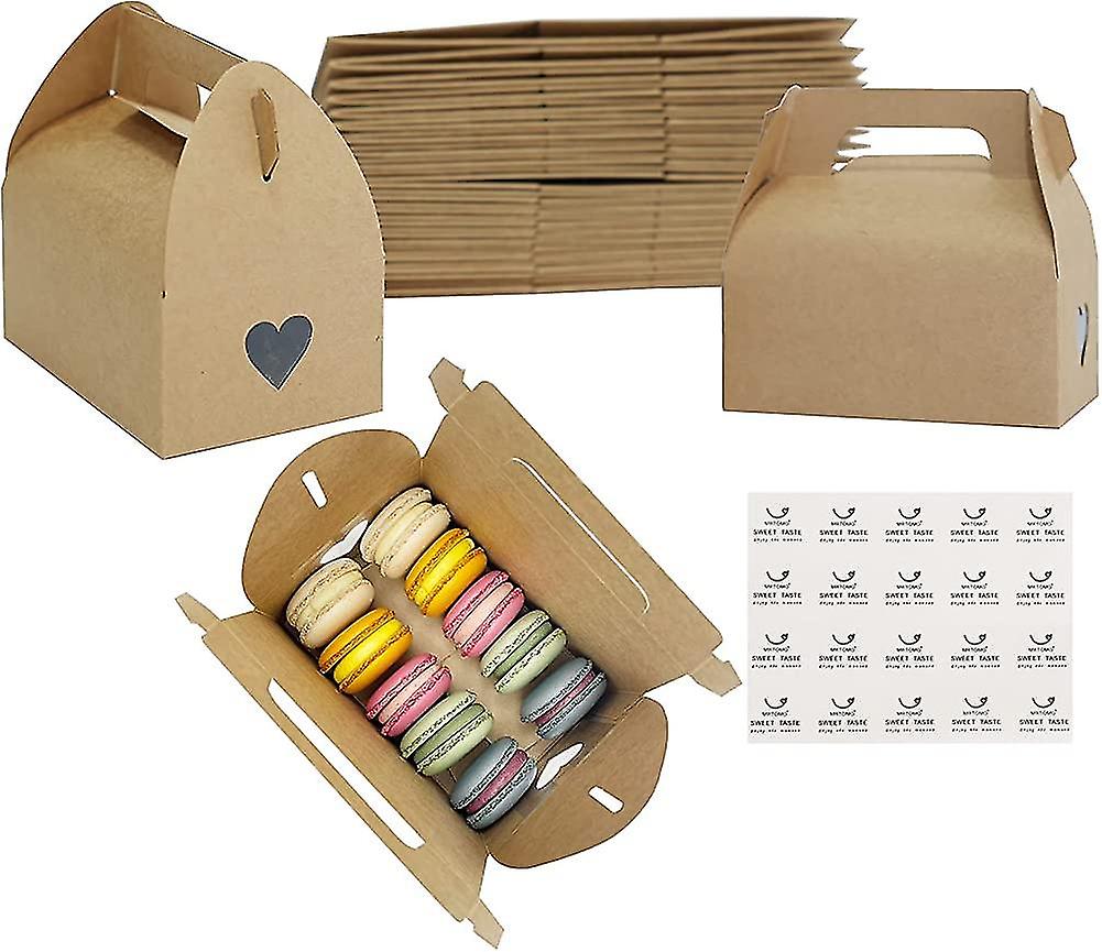 Hand-held Small Bakery Boxes With  Window 20 Pack 5.5 X 3.5 Inch Cake Paper Gift