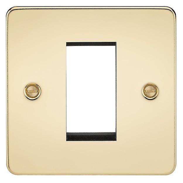 Knightsbridge Flat Plate 1G Modular Faceplate - Polished Brass - FP1GPB