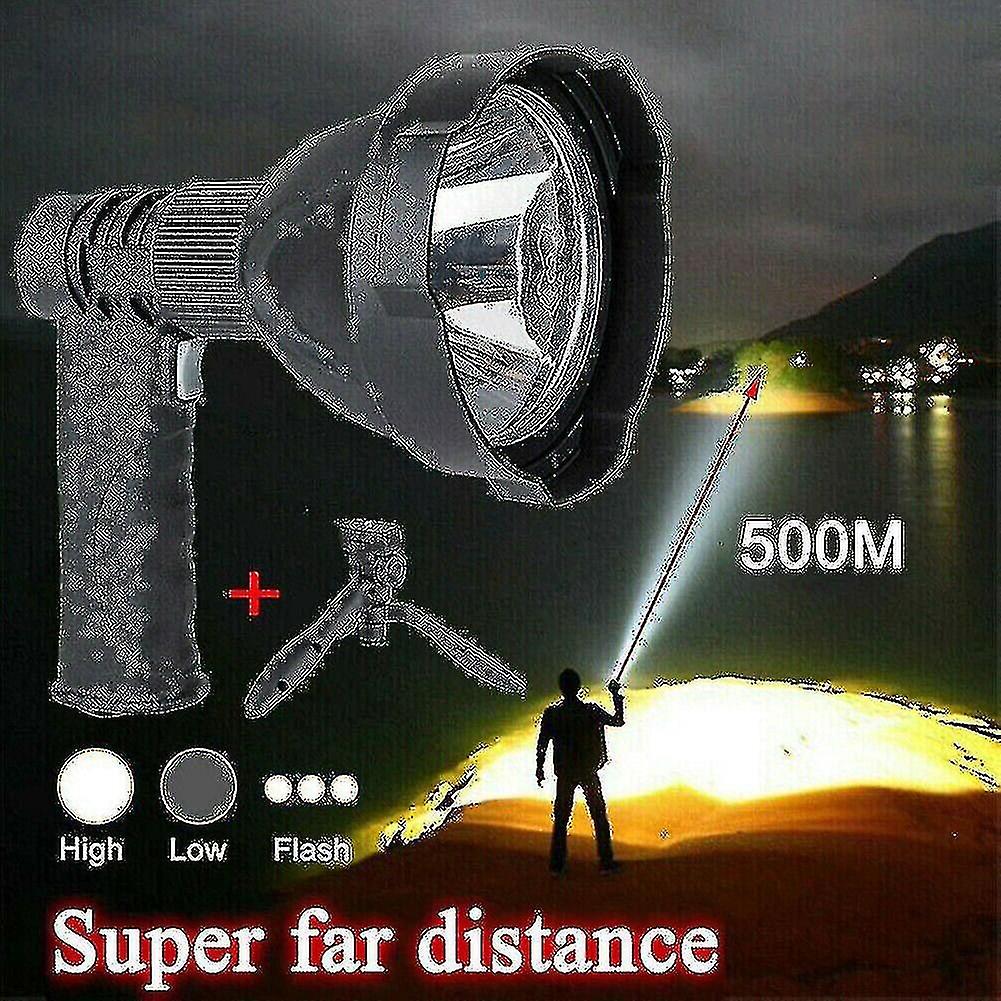 LED Handheld Spotlight USB Rechargeable Camping Hunting Flashlight Flashlight
