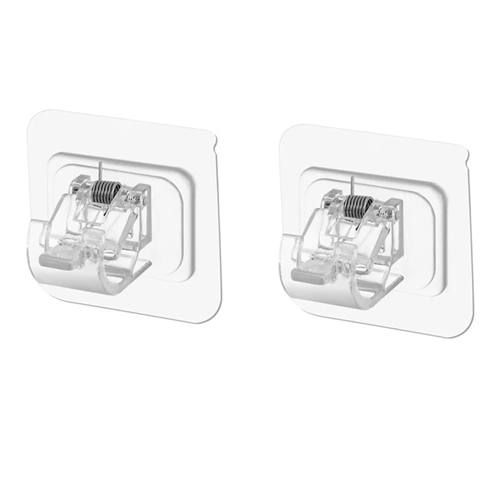 2Pcs Transparent ABS Adjustable Curtain Rod Holders, 50g Each