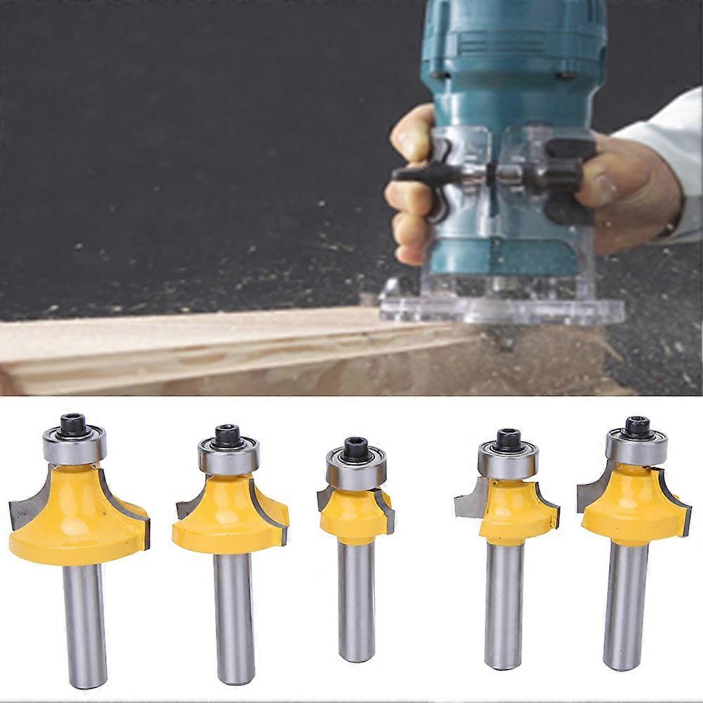 5pcs 8mm Shank Round Over Router Bits Woodworking Milling Tool