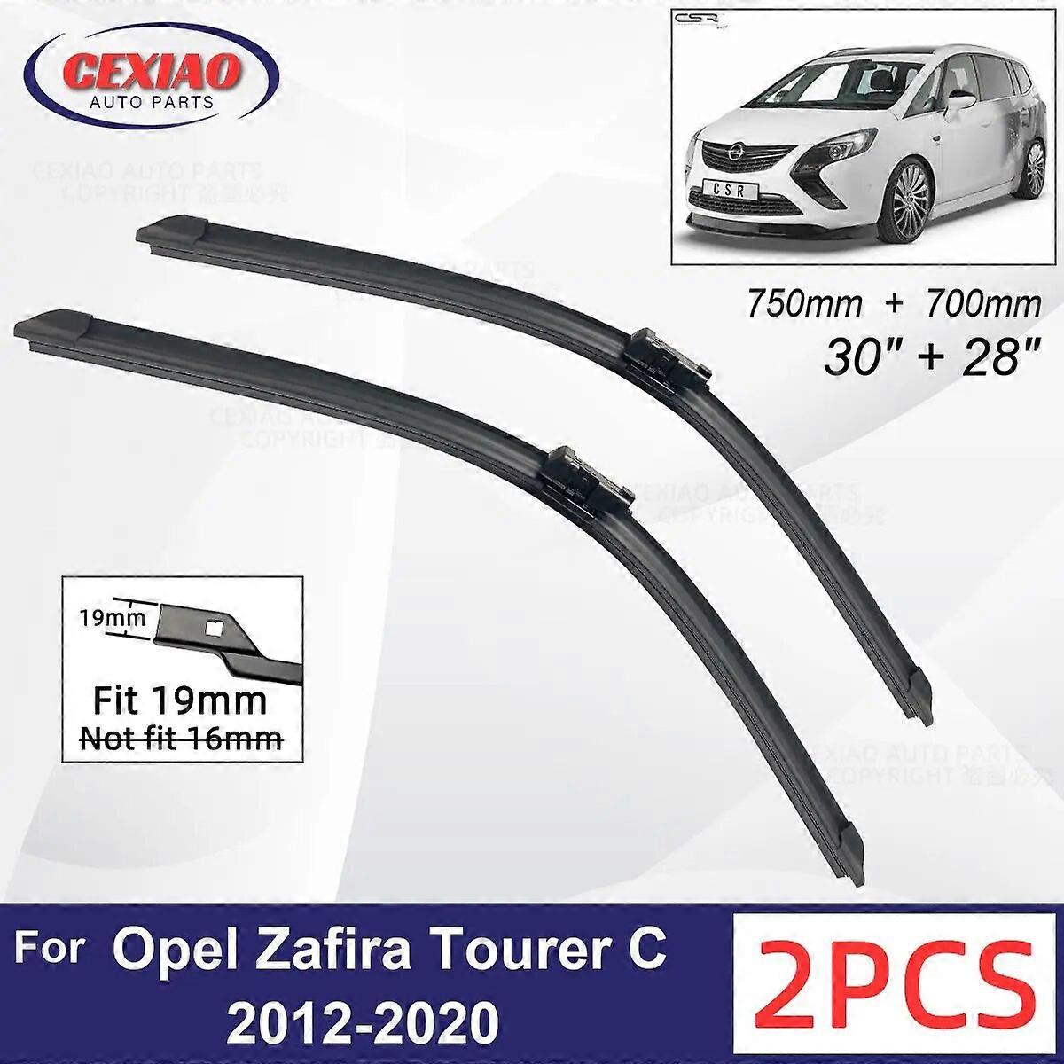 Car Wiper For Opel Zafira Tourer C 2012~2020 Front Wiper Blades Soft Rubber Windscreen Wipers Auto Windshield 750mm + 700mm FN9U4757