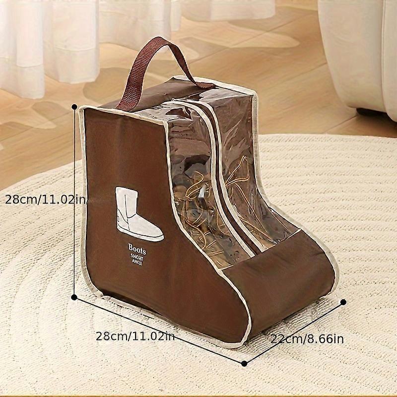 Premium Clear Boot Storage Bag - Durable, Dustproof, Water-Resistant, Foldable Shoe Pouch with Handle - Perfect for Long & Ankle Boots, Secure Storage