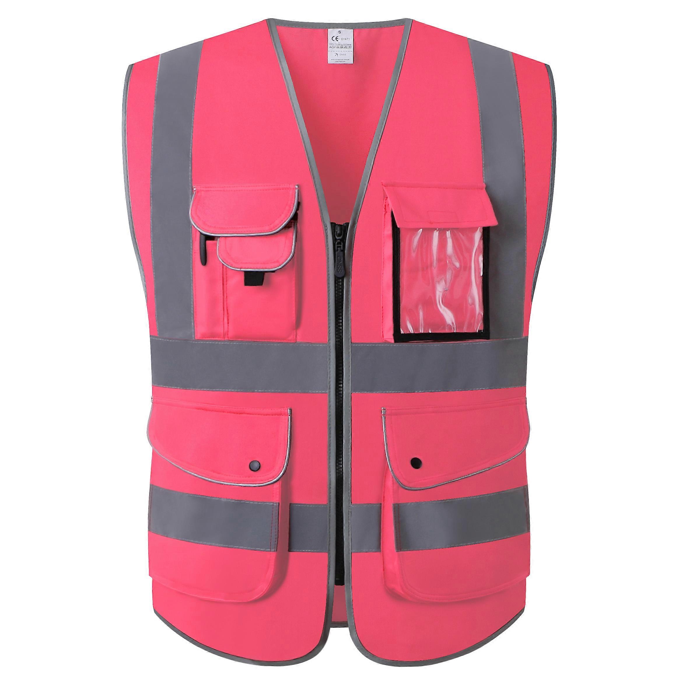 9 Pockets Safety Vest Reflective Workwear Vest Logo Printing