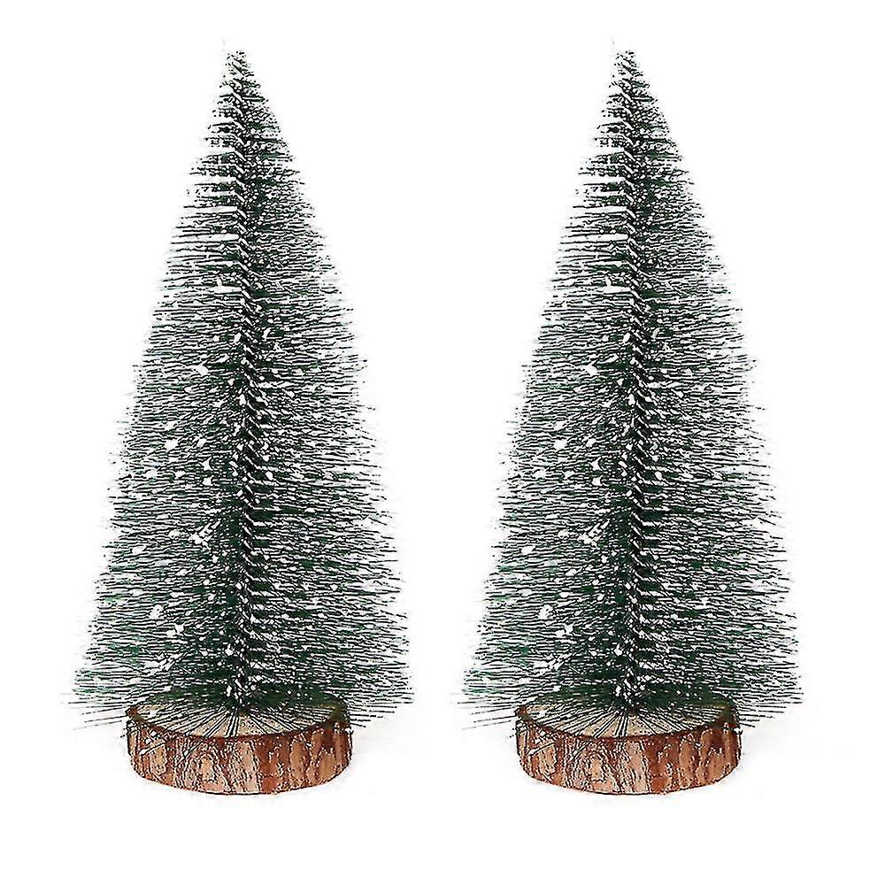 GYFDYM Small Christmas Tree,mini Christmas Tree, Mini Pine Tree, Bottle Brush Fake Trees With Wooden Base For Tabletop