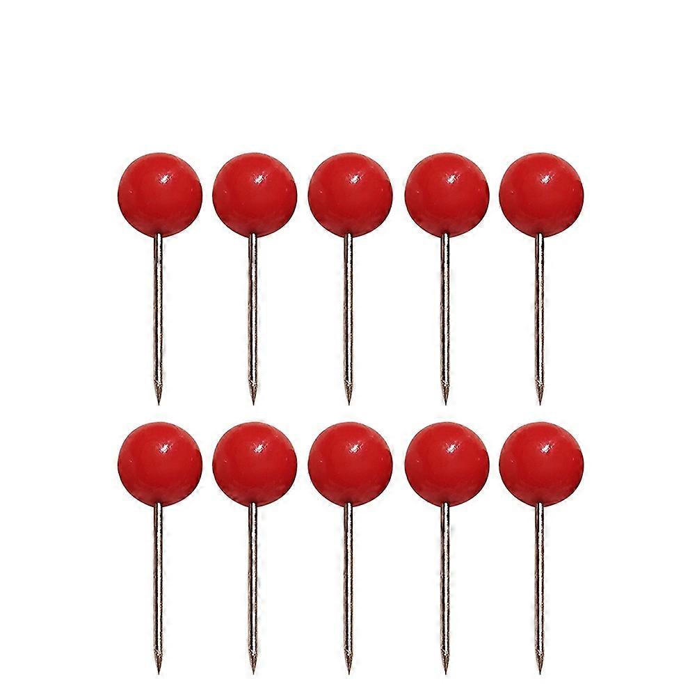 500Pcs Push Round Ball Head Map Tacks with Stainless Point for Office Home Crafts DIY Marking (Red)