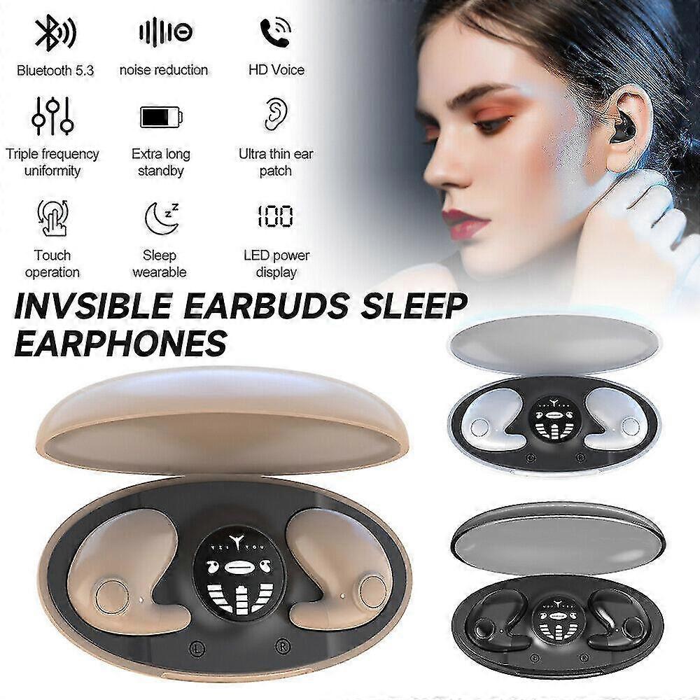 Bluetooth 5.3 Wireless Headphones Earphones Earbuds Touch Control Waterproof Noise Cancelling Invisible Sleeping LED Display