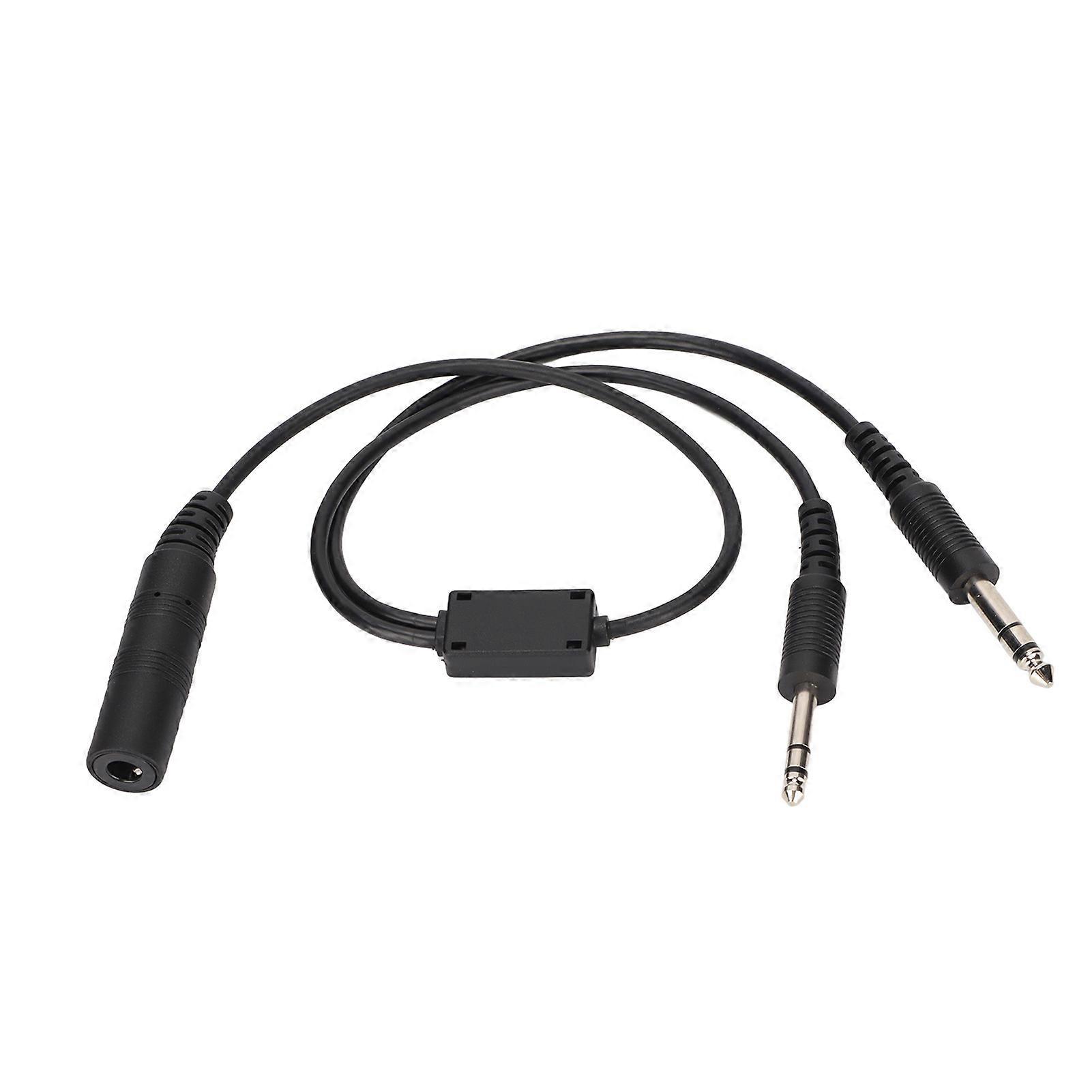 Aviation Headset Adapter HELICOPTER Single Plug to GA Dual Plug General Headphone Adapter Cable