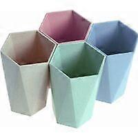 Set of 4 Toothbrush Cups - Geometric Shape - Heat Resistant - Toothbrush Organizer with Non-Slip Texture for Cleaning