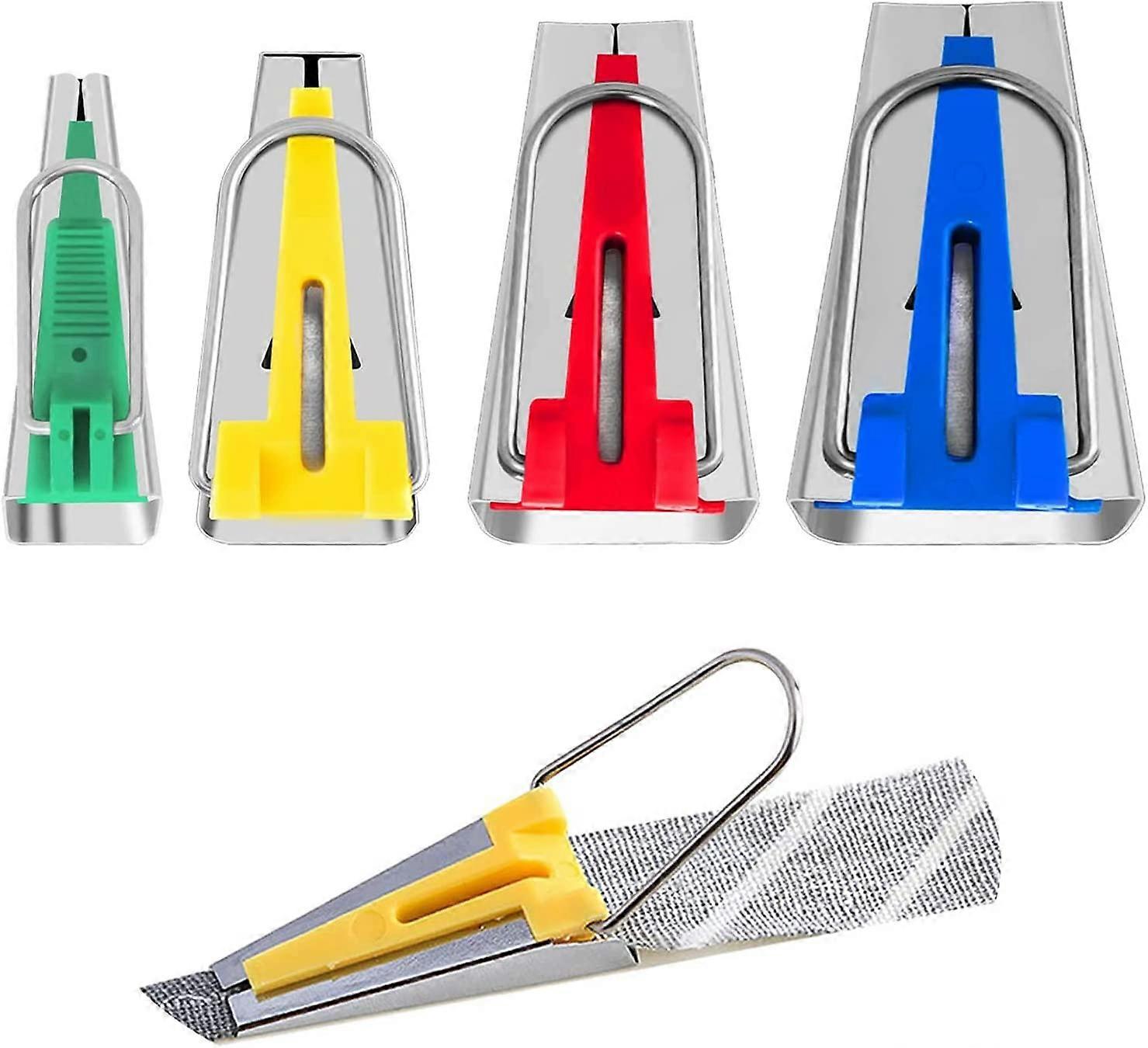 Bias Binding Devices,Sewing Bias Tape,Various Size Fabric Strips For Making Width 6Mm 12Mm 18Mm 25Mm (Pack Of 4)