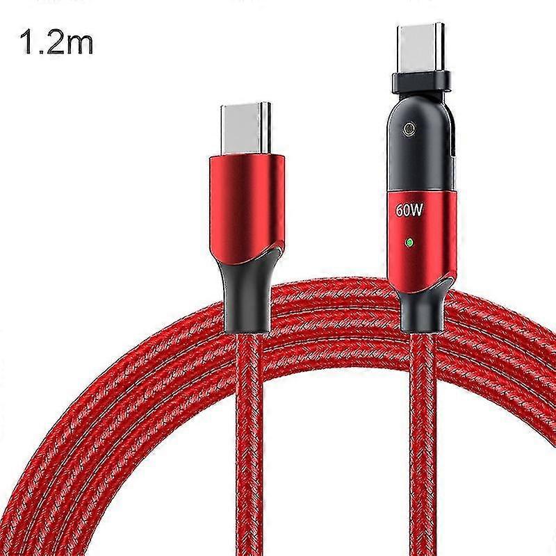 100w/60w Fast Charging Double Type-c Mobile Ph Pd Rotating Data Cable 60w^ Jikaix