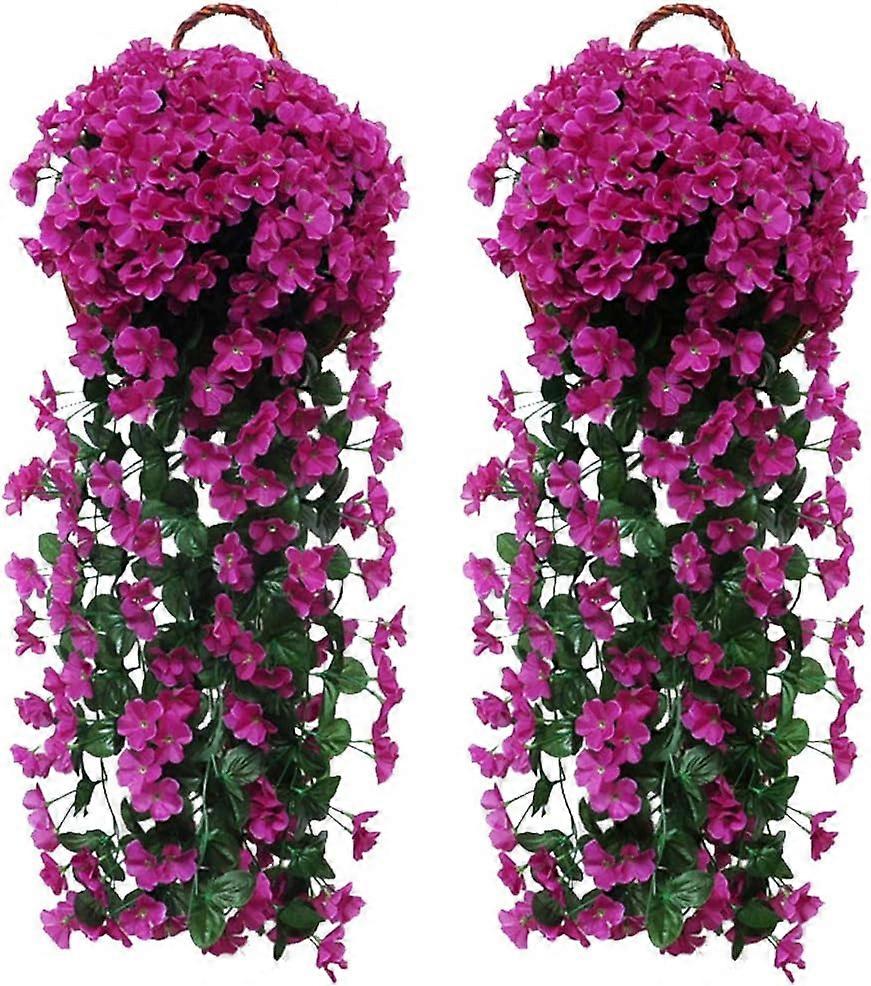 Set 4 flori, Plastic/Panza, 75x4 cm, Verde/Roz