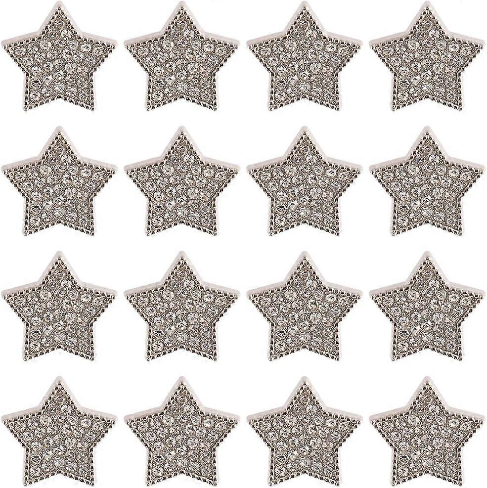 1 Box 16Pcs Rhinestone Star Buttons Sliver Crystal Alloy Shank Button Decorative Replacement Buttons for DIY Sewing Crafts Sweater Uniform Jacket Clot
